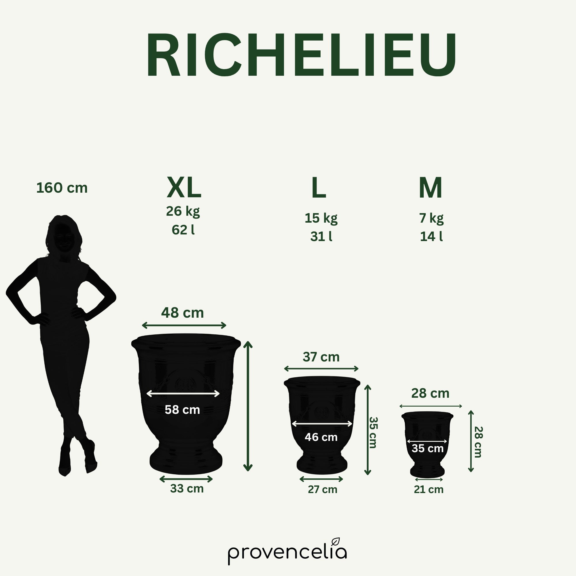 Provencelia Pflanzkübel RICHELIEU Antická rez – glasierte Terrakotta, Anduze-Stil