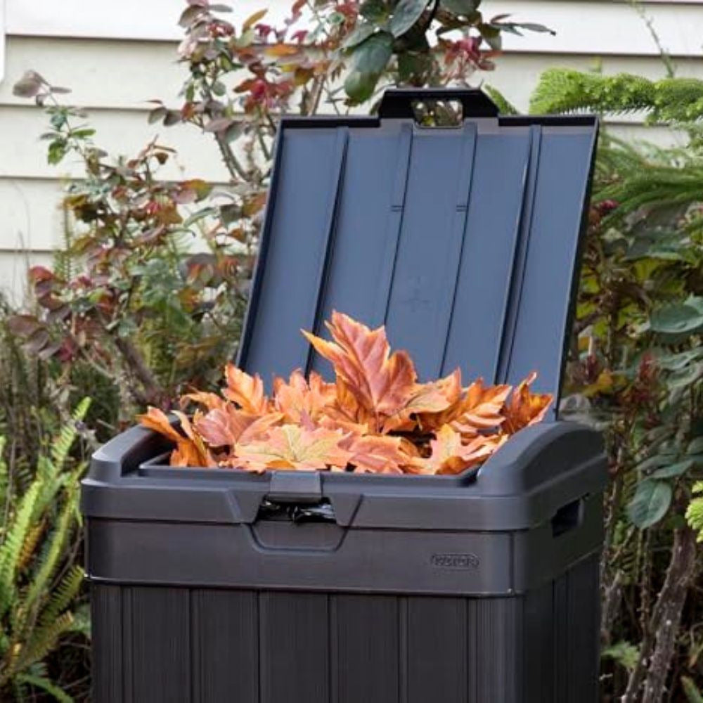 Keter Baltimore — venkovní plastový odpadkový koš 125 L, 87,4×41×41 cm, černý