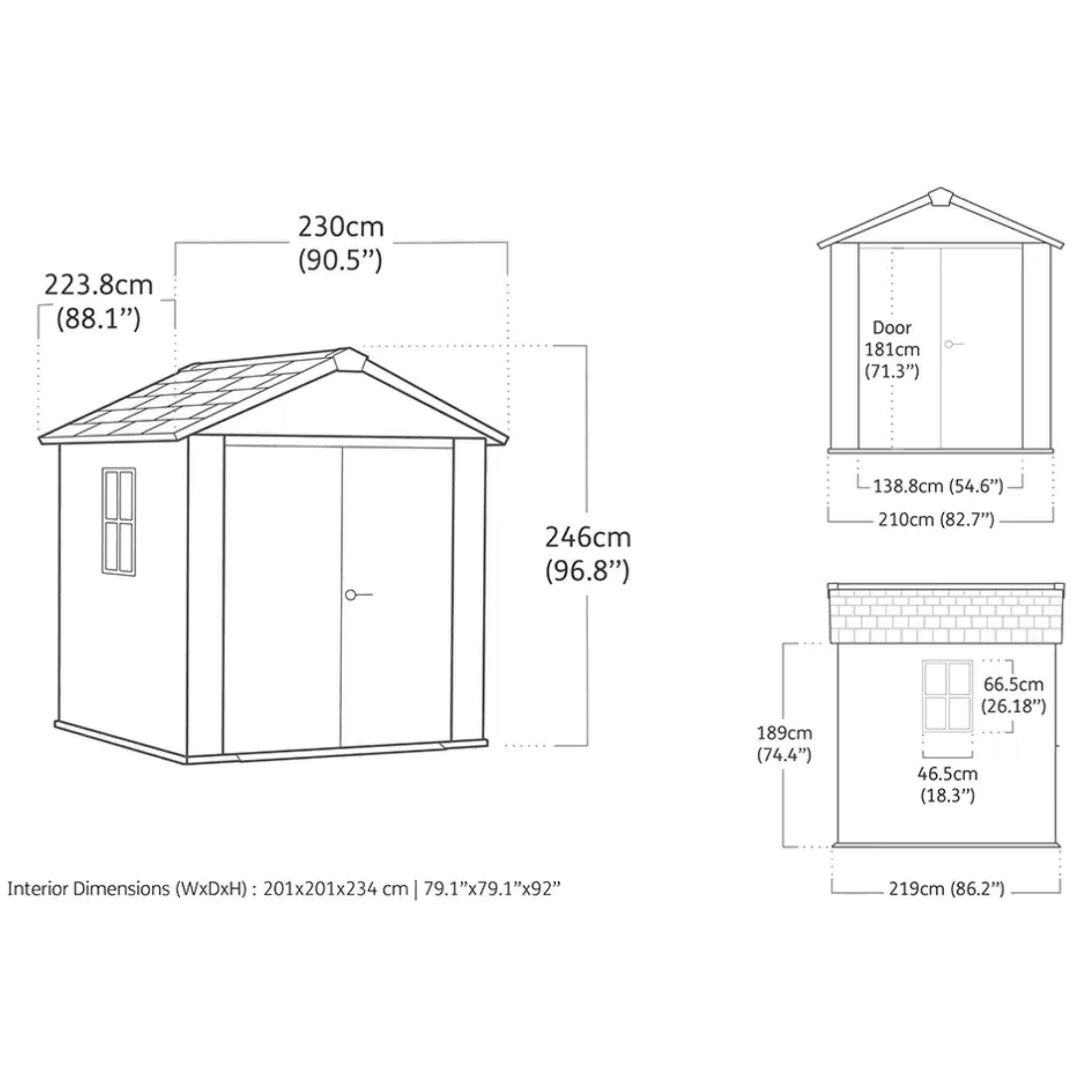 Keter Newton Plus 7×7,5 — zahradní domek, šedý