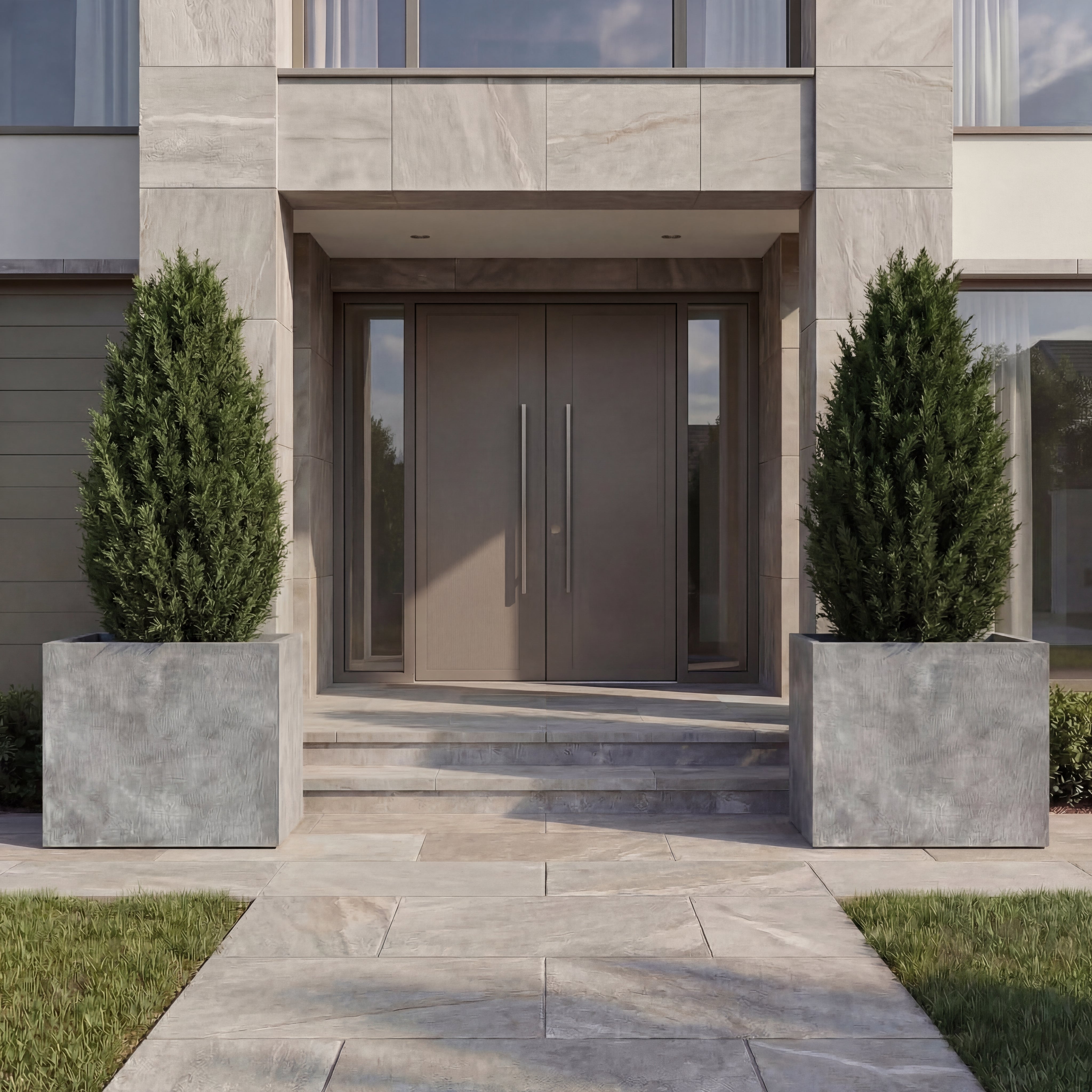 Beton-Pflanzkübel Alpha Lichtgrau – robuste Oberfläche