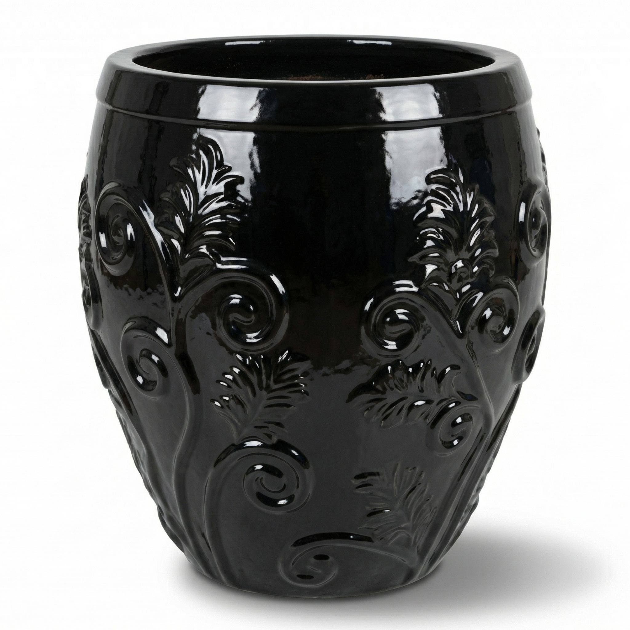 XXL Keramik-Pflanzkübel GAIA - Schwarz