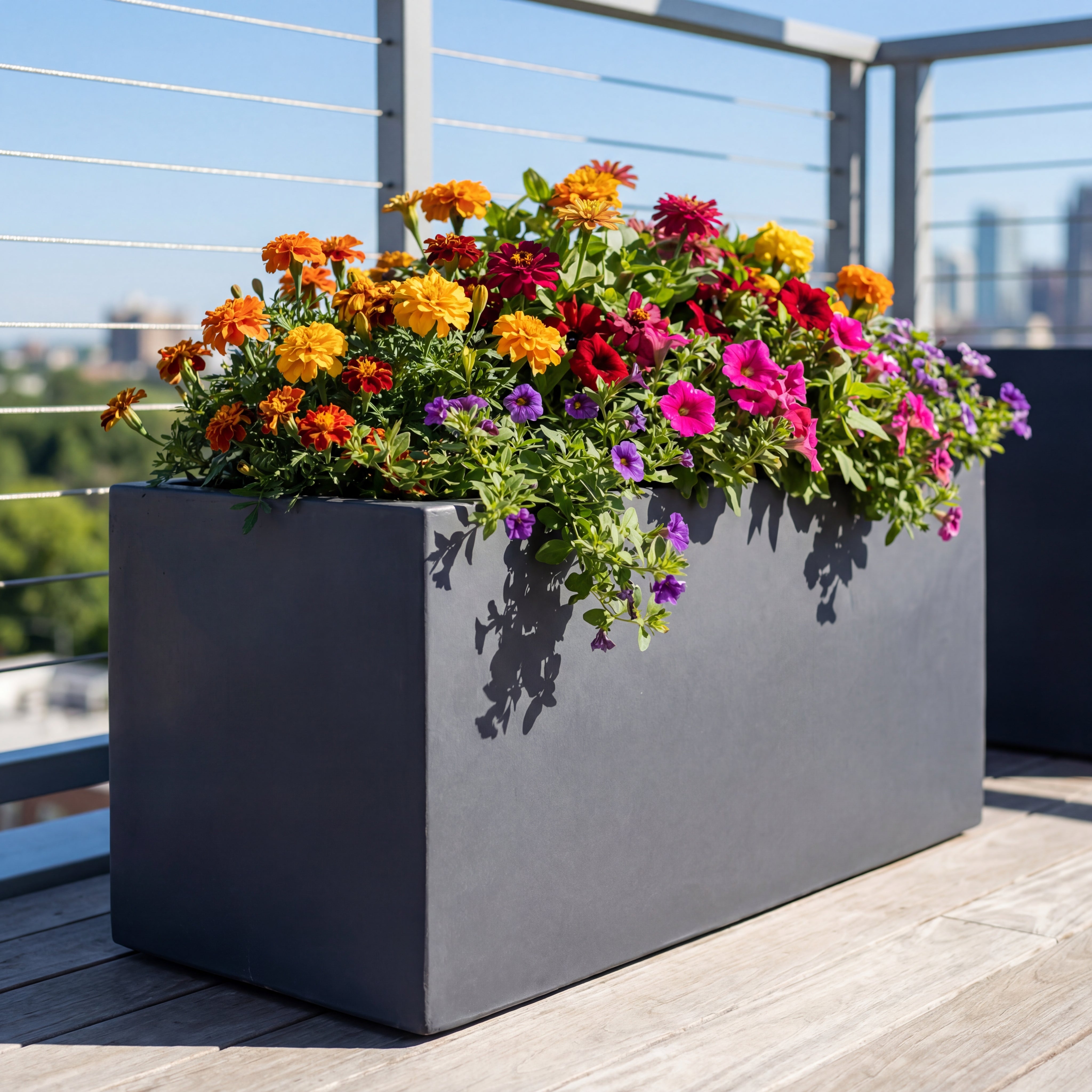 Stylový betonový květináč HORIZON v interiéru