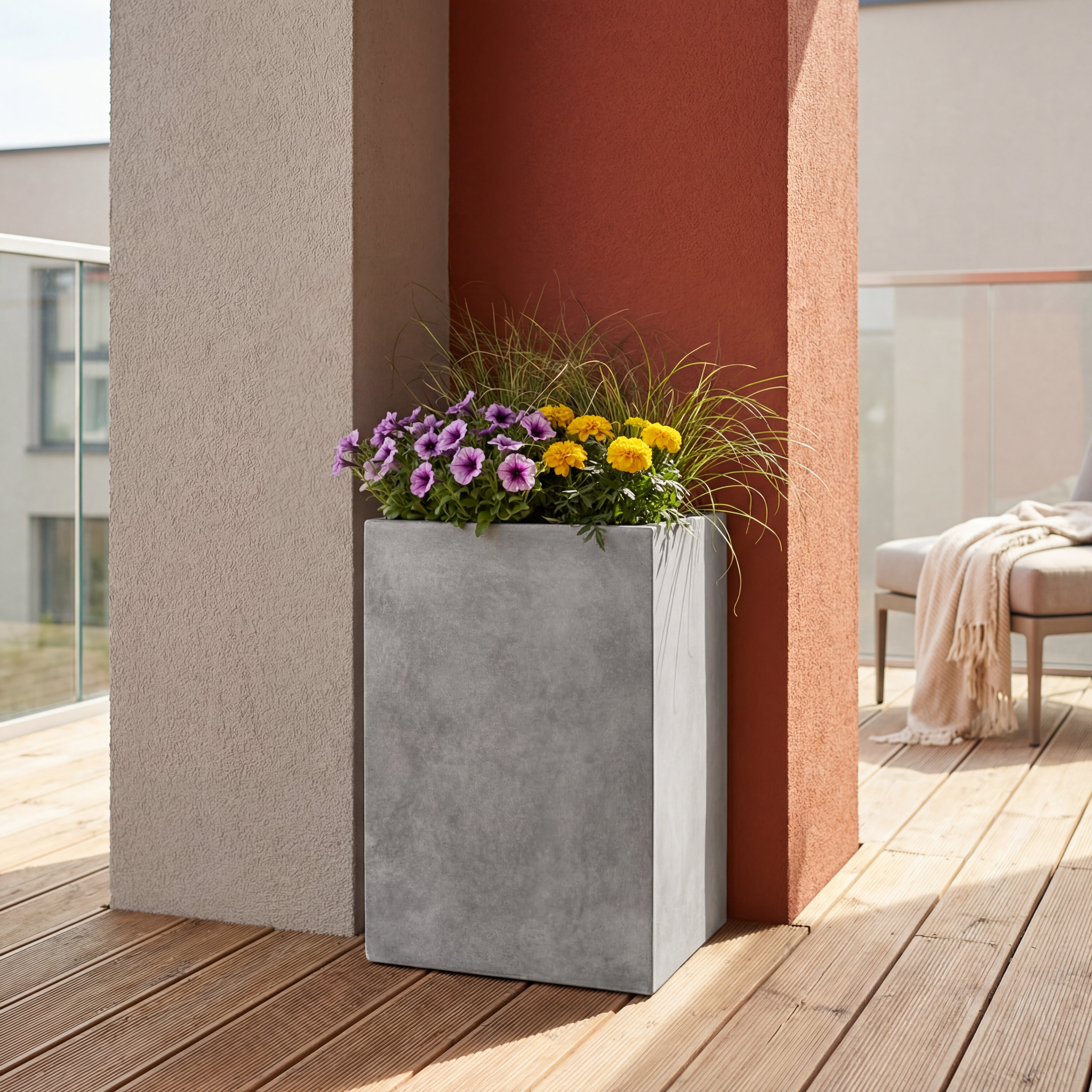 Beton-Pflanzkübel Kubix (40 x 40 x 40 cm) – Lichgrau