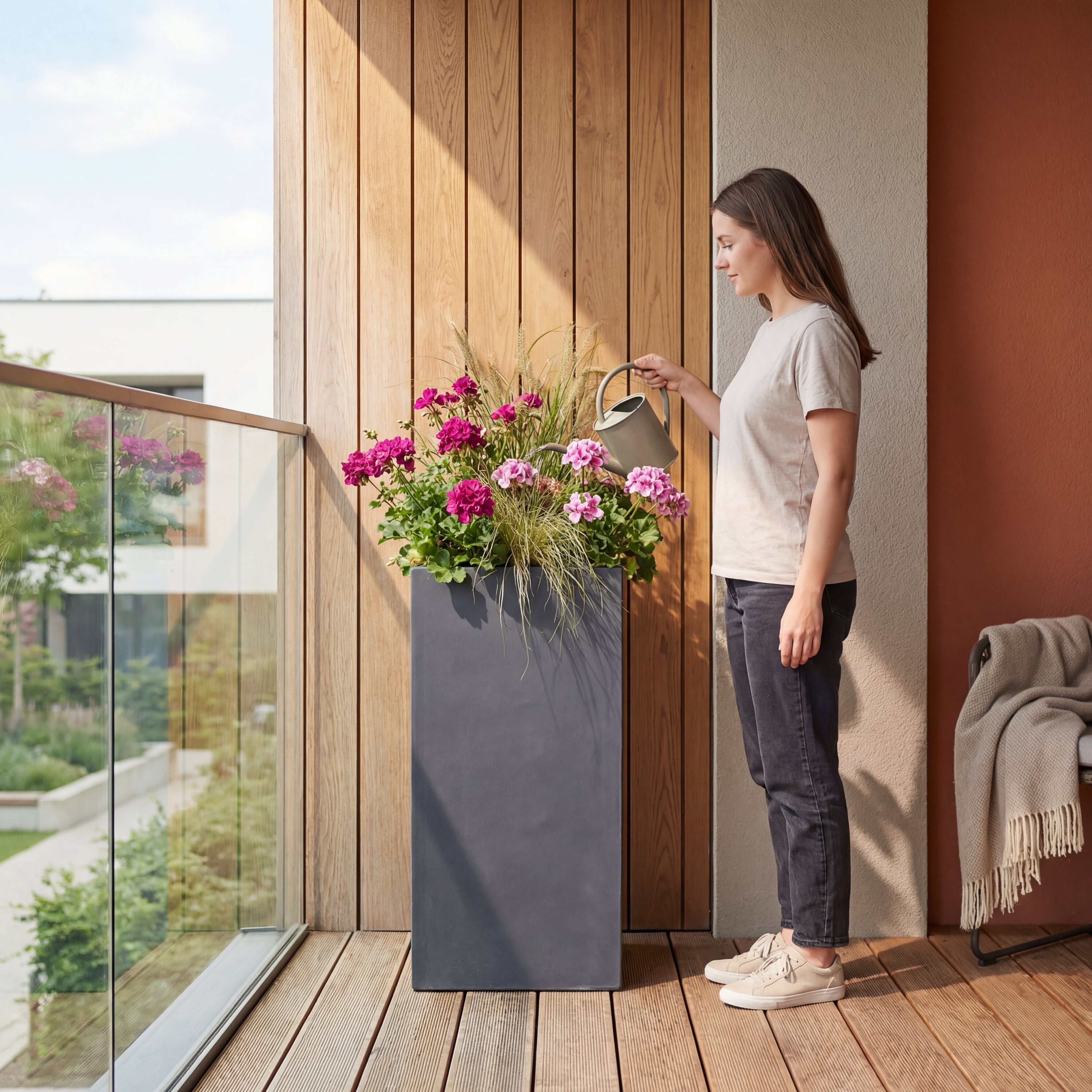 Betonový květináč KUBIX - doplňující náhled