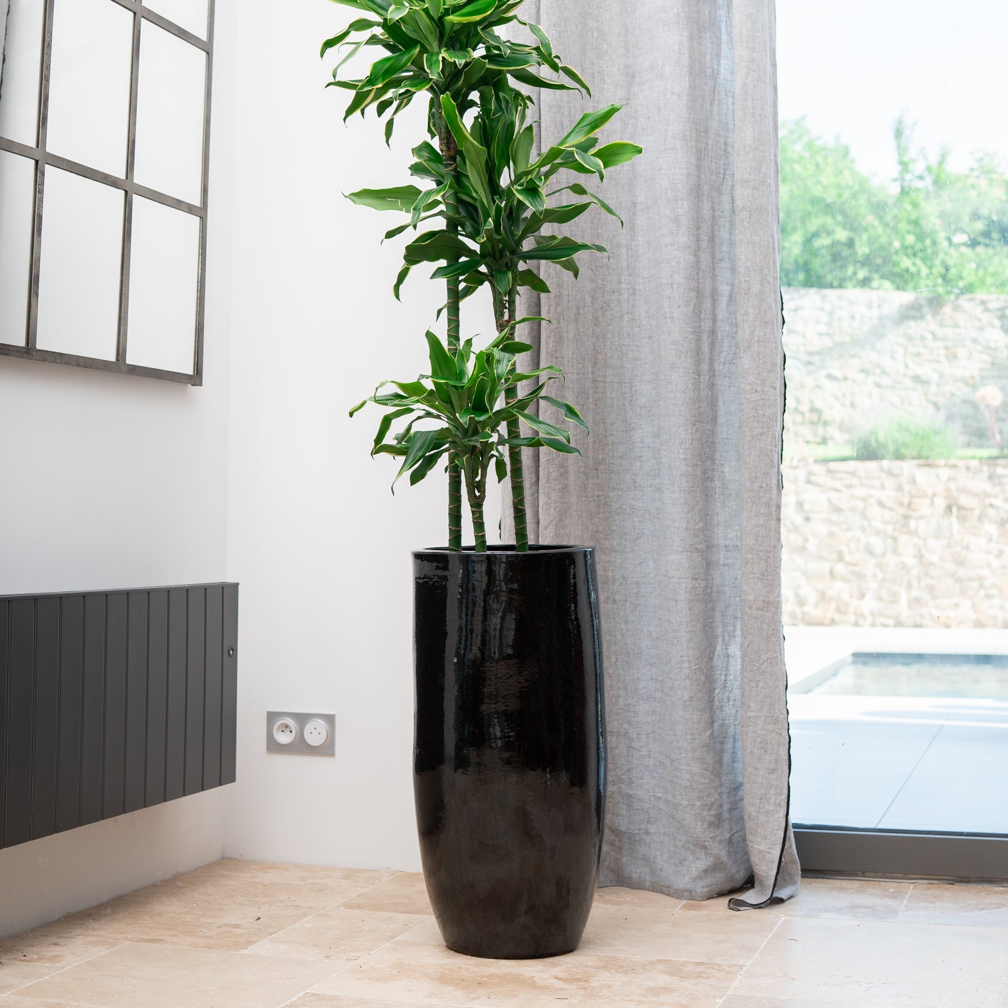 Keramik-Blumentopf ATHENA - Schwarz