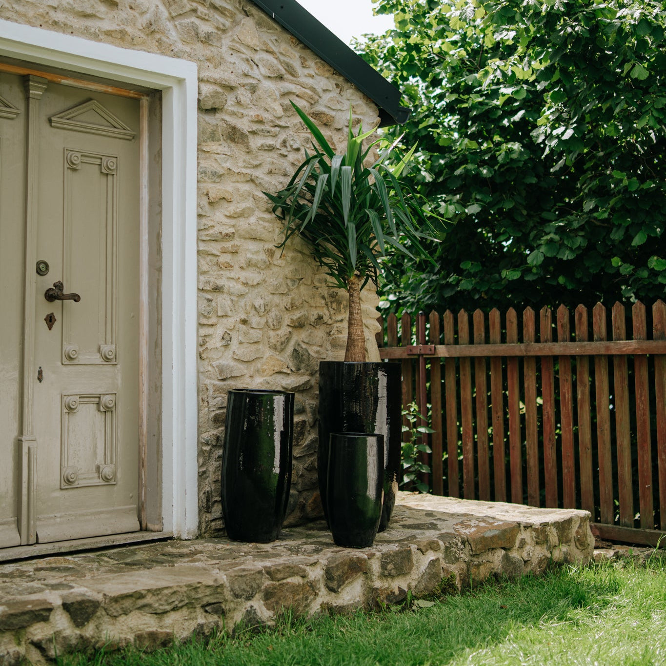 Keramik-Blumentopf ATHENA - Schwarz