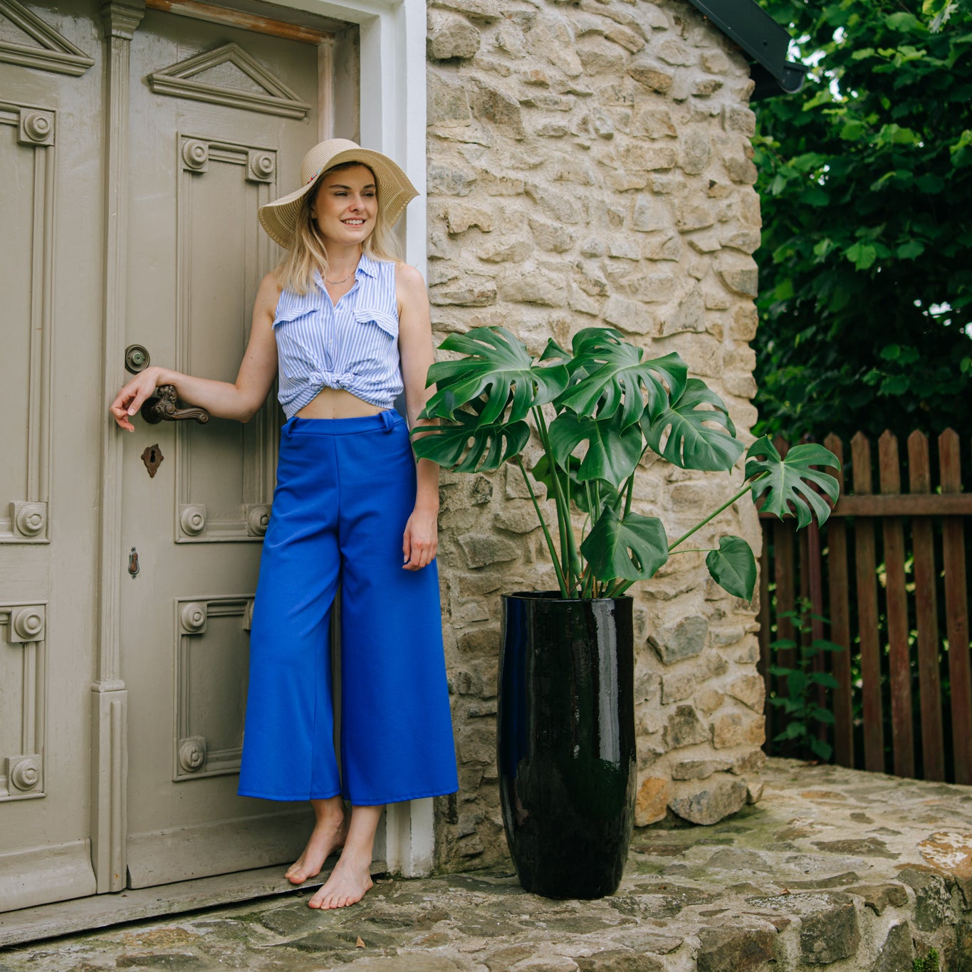 Keramik-Blumentopf ATHENA - Schwarz