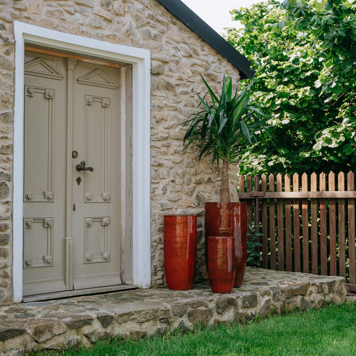 Keramik-Blumentopf ATHENA - Tropenrot