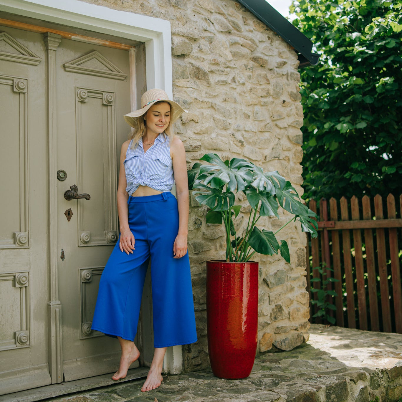 Keramik-Blumentopf ATHENA - Tropenrot