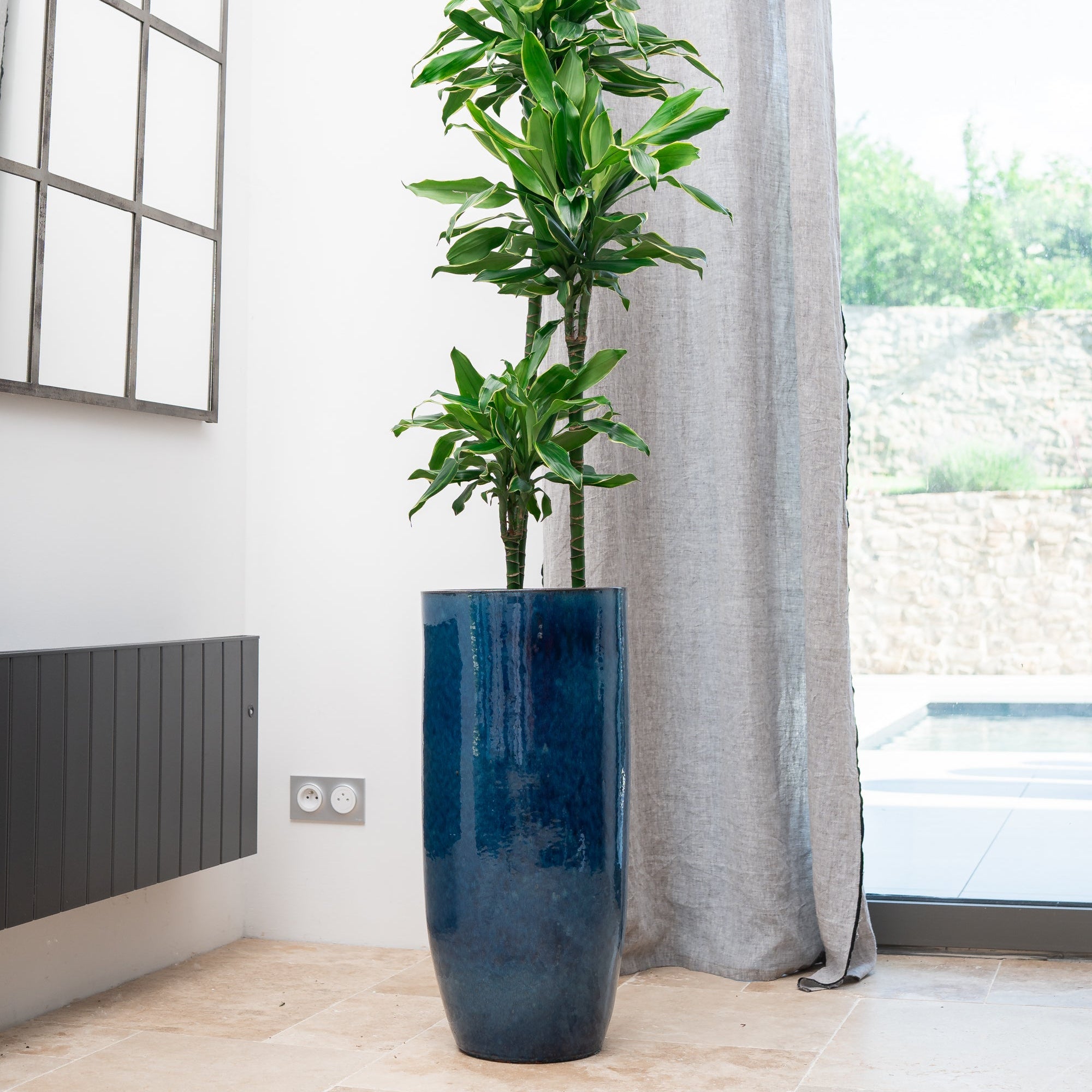 Keramik-Blumentopf ATHENA - Meeresblau