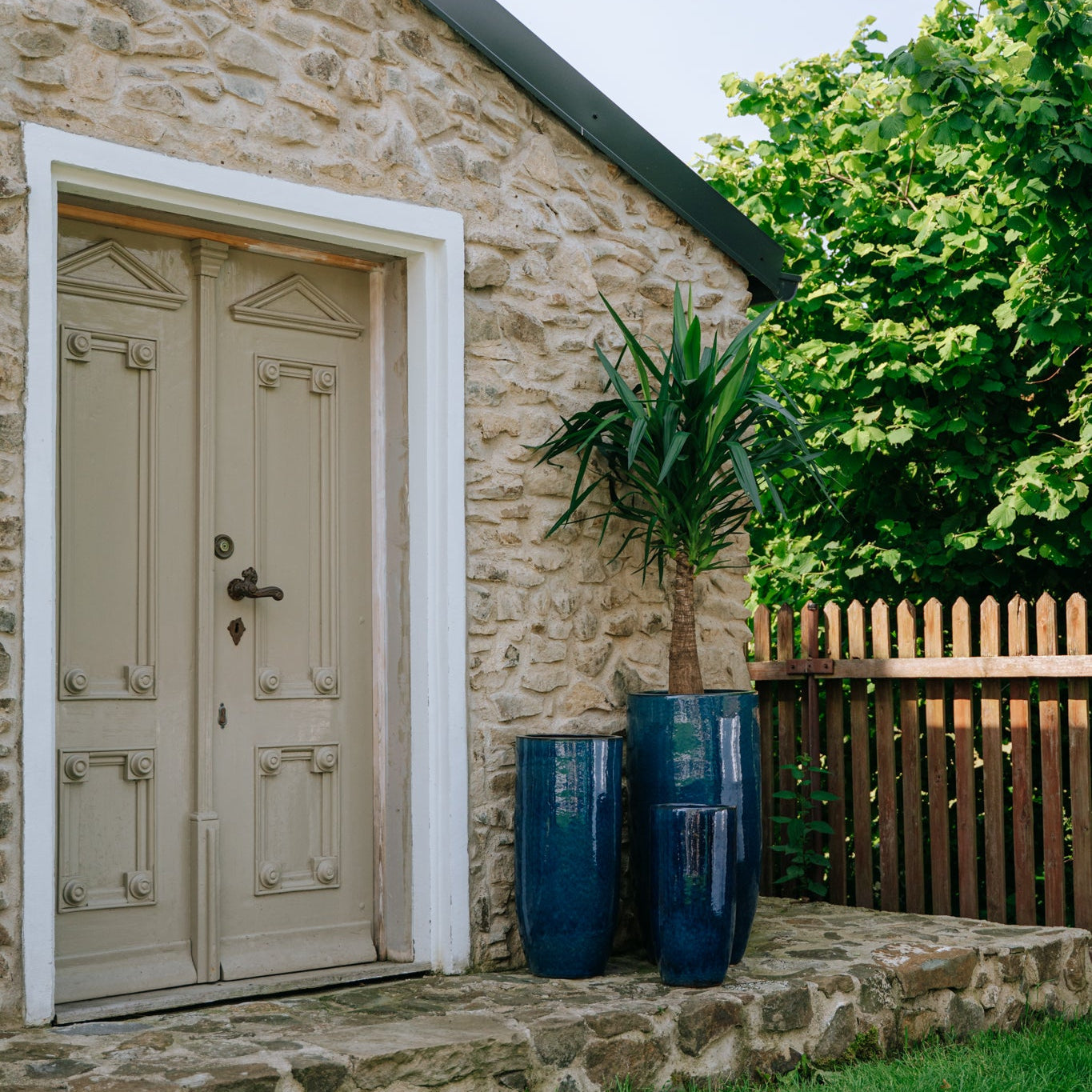 Keramik-Blumentopf ATHENA - Meeresblau