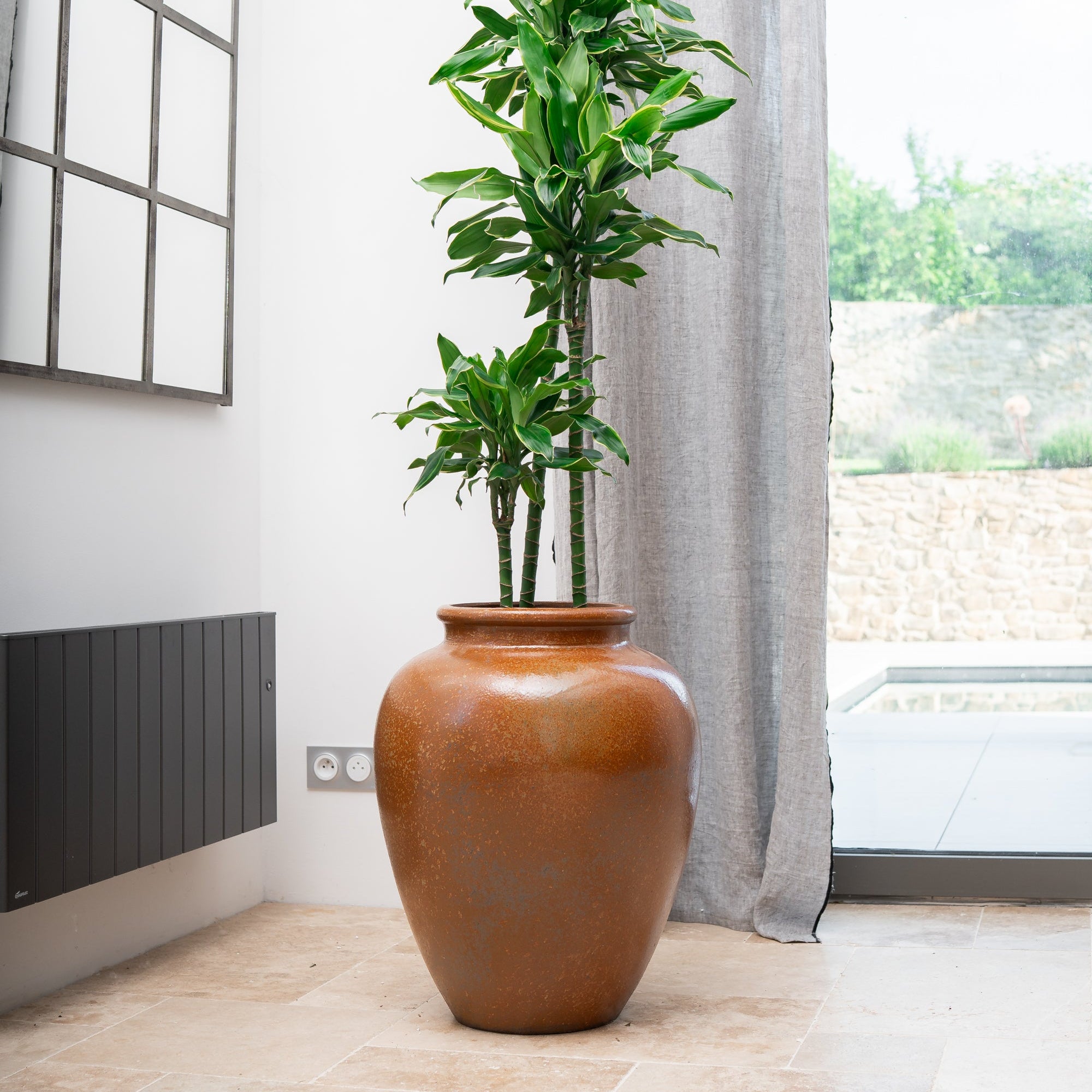 Provencelia Pflanzkübel DIONYSOS Antická rez – glasierte Terrakotta, Anduze-Stil