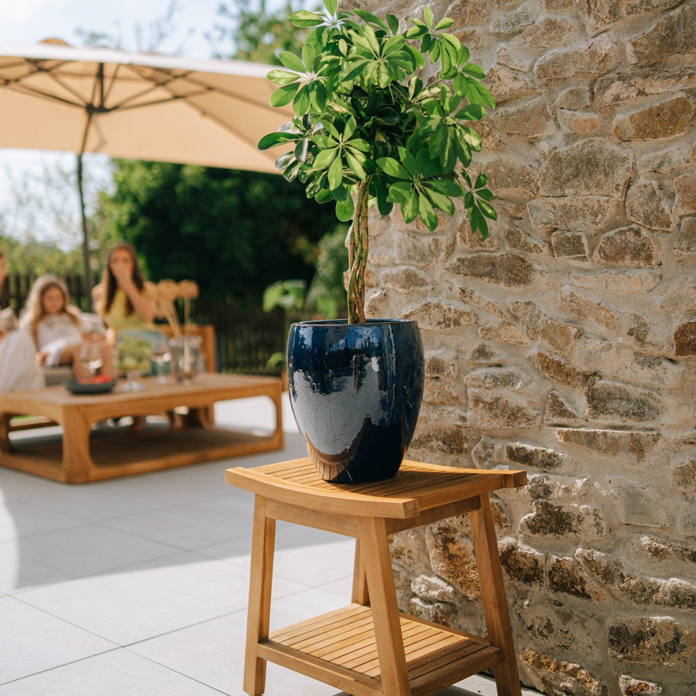 Keramický květináč LAFONTAINE - Azurově modrá