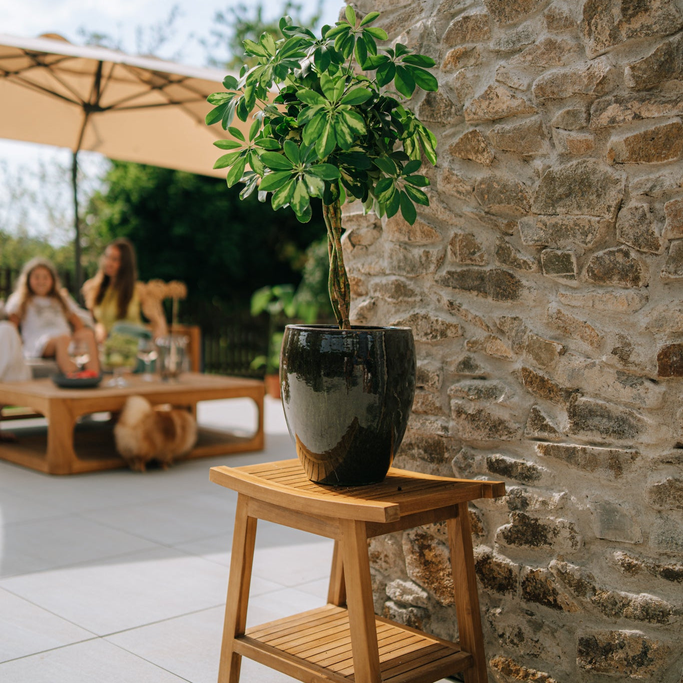 Keramický květináč LAFONTAINE - Černá