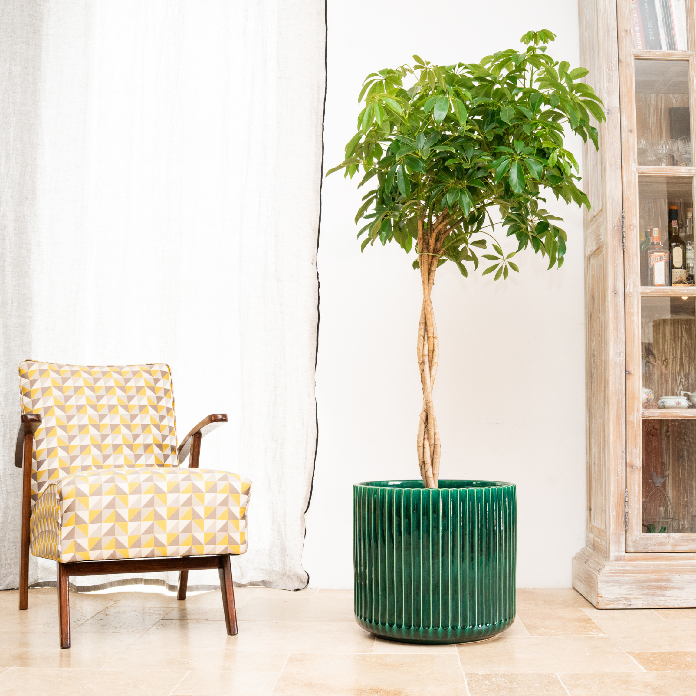 Keramik-Blumentopf LONDON - Dunkelgrün