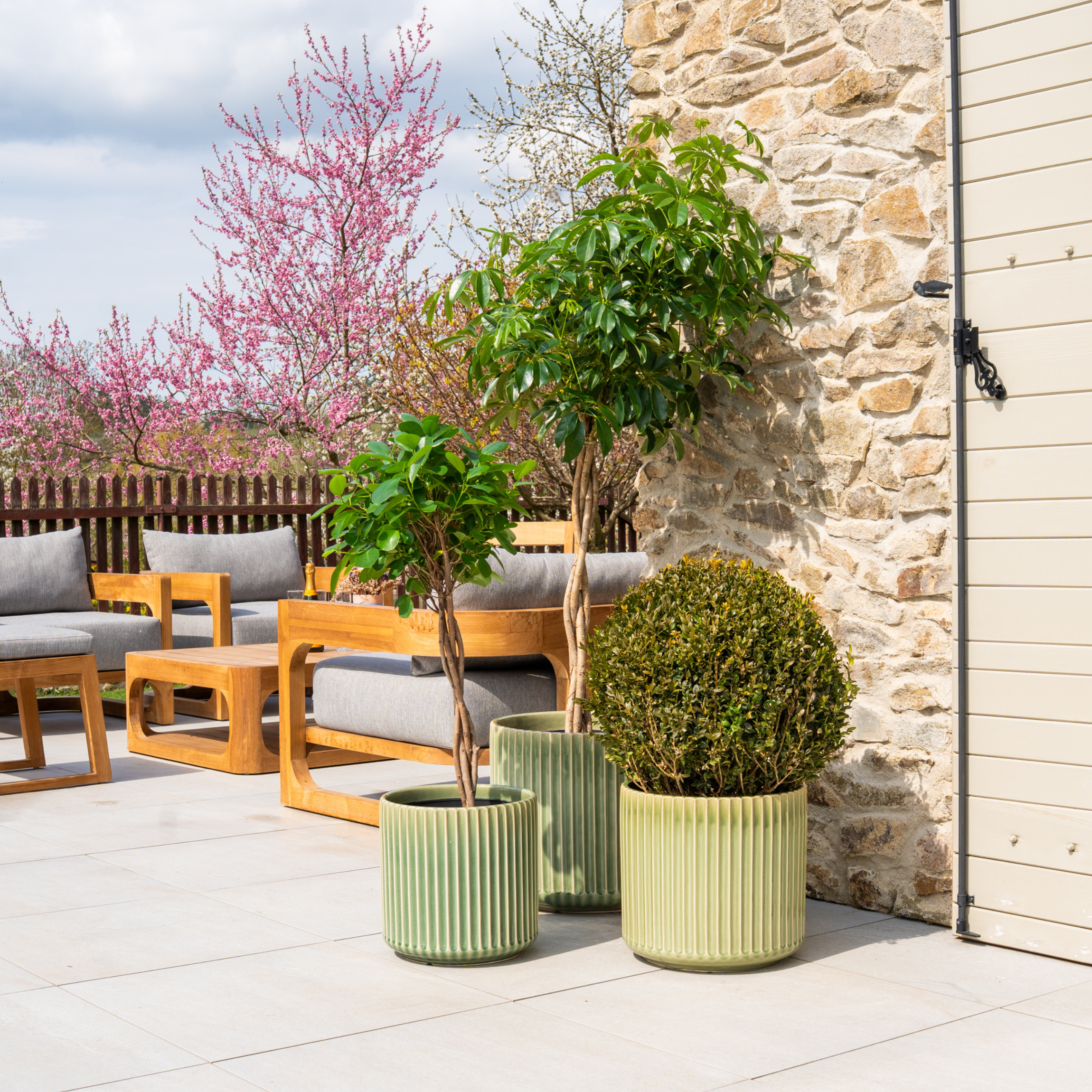 Keramik-Blumentopf LONDON – Hellgrün