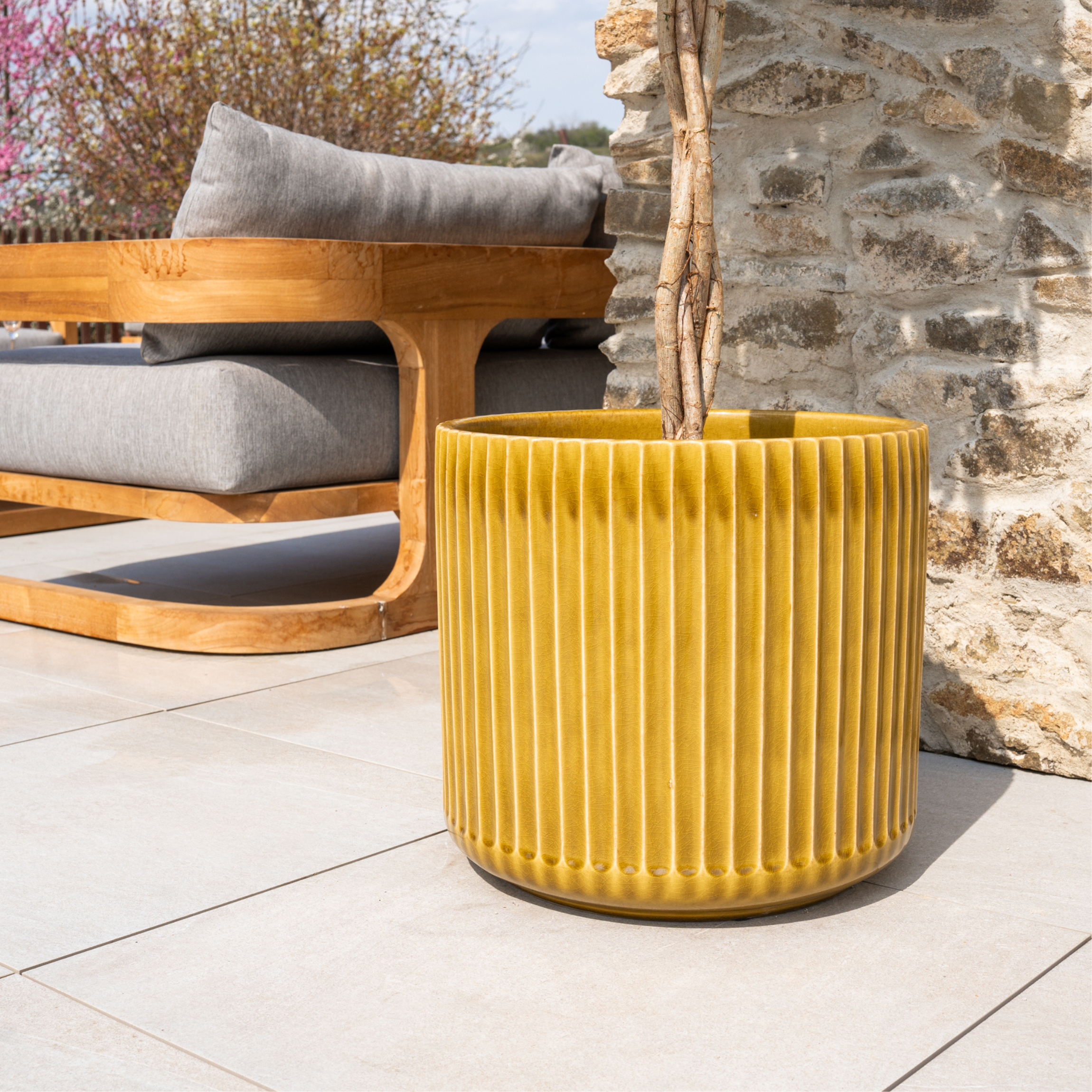 LONDON Gelb Terrakotta-Topf – Provencelia, für Garten und Terrasse