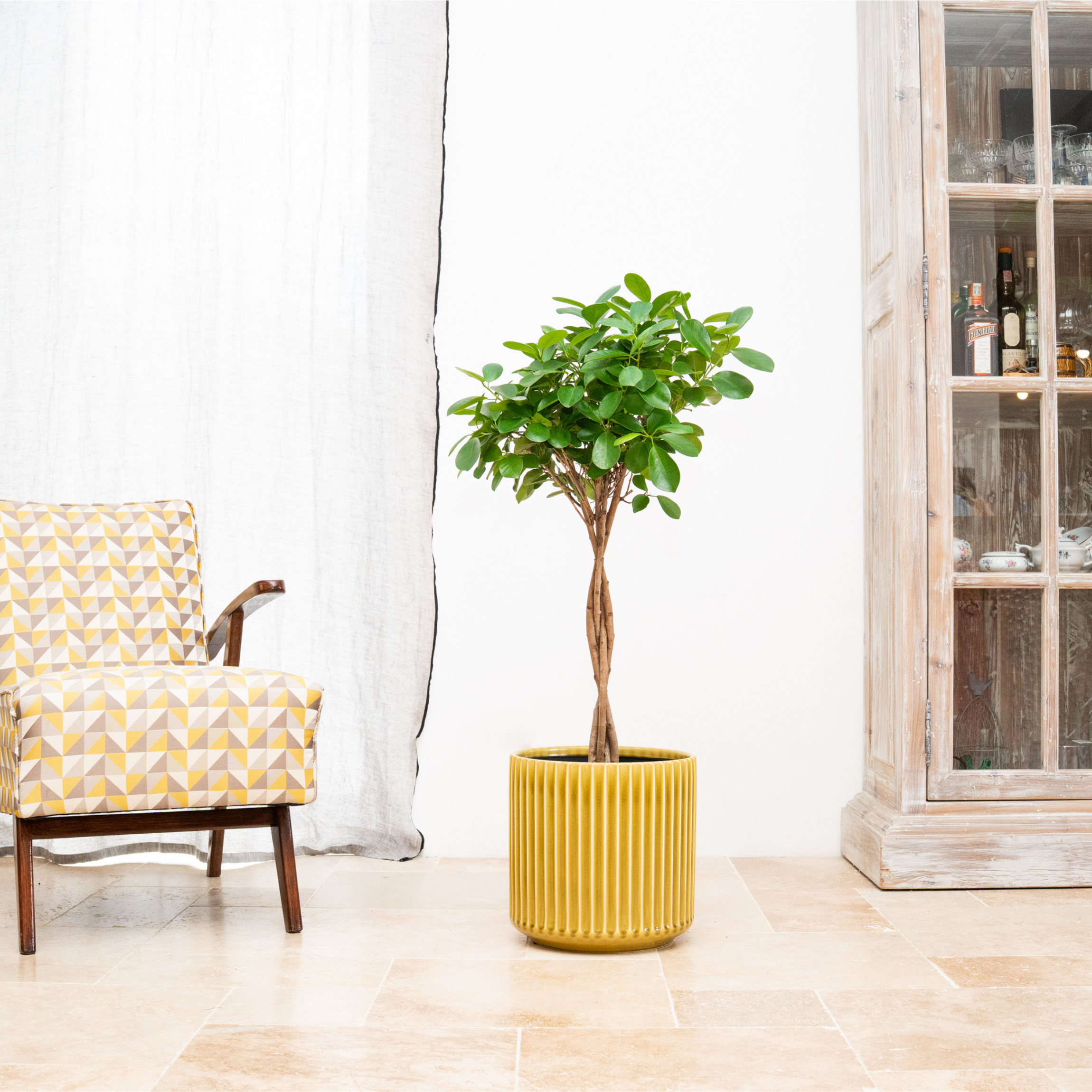 Keramischer Blumentopf LONDON Gelb – Provencelia, handgefertigt, frostbeständig