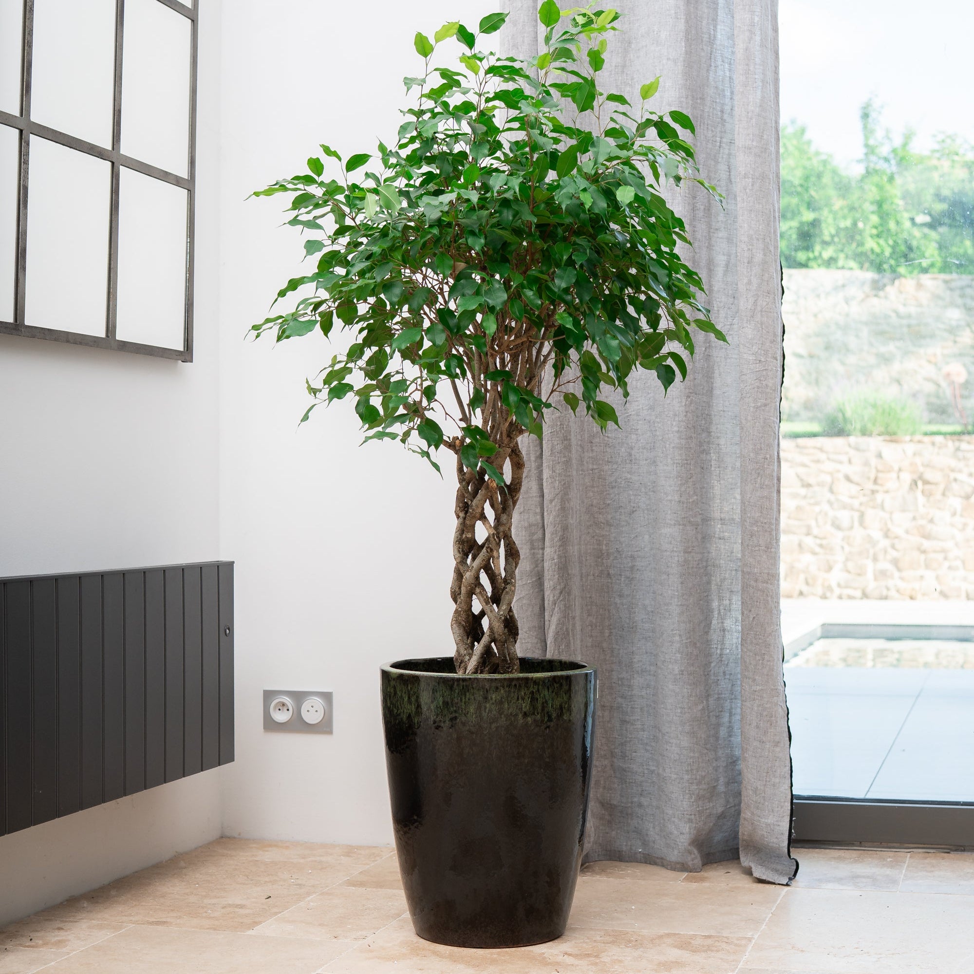 Keramik-Blumentopf MAZARIN - Schwarz/Grün