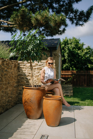 Keramik-Blumentopf POSEIDON - Rostoptik