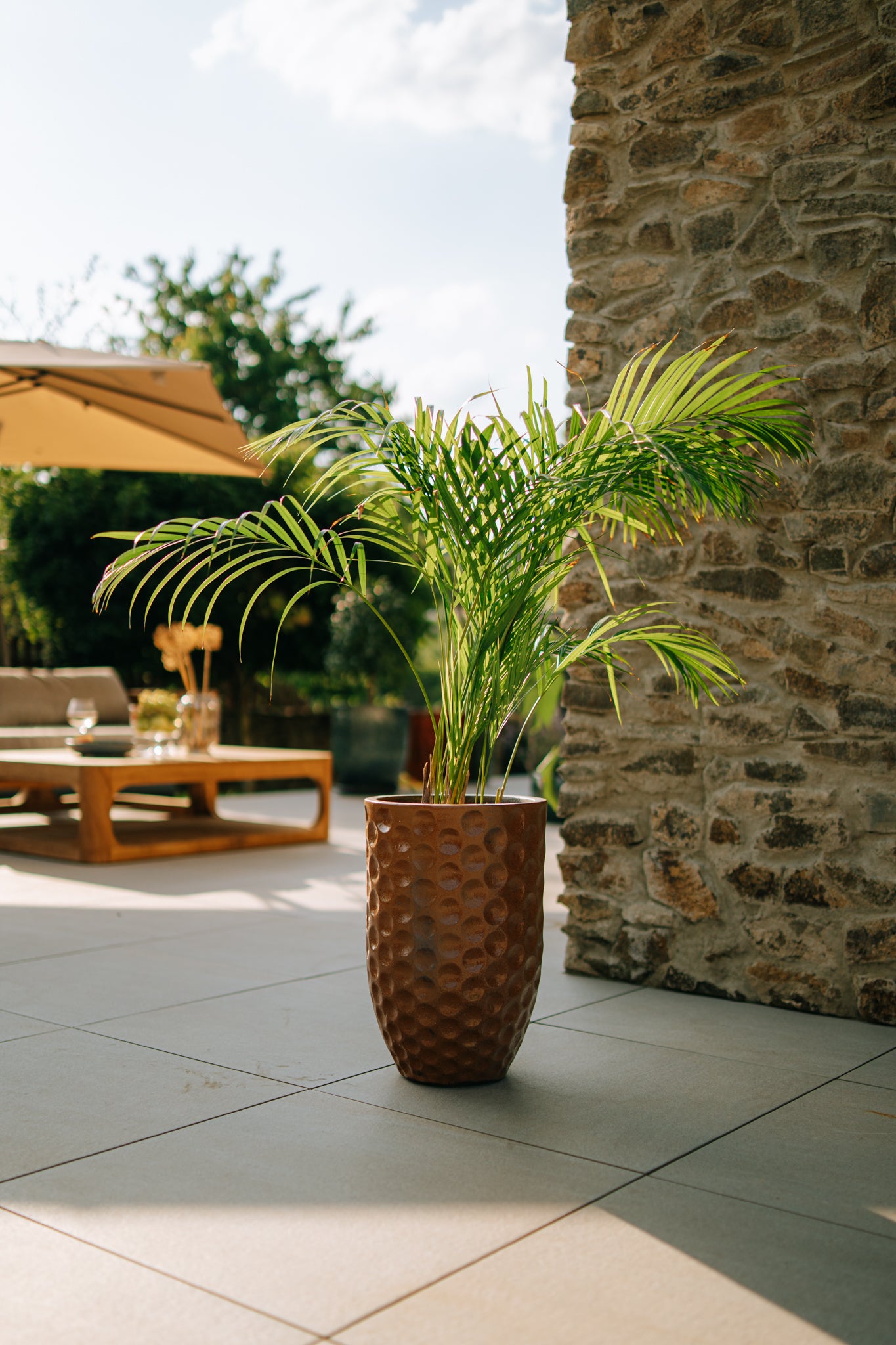 Keramik Blumentopf MEROVEE - Antik Rost