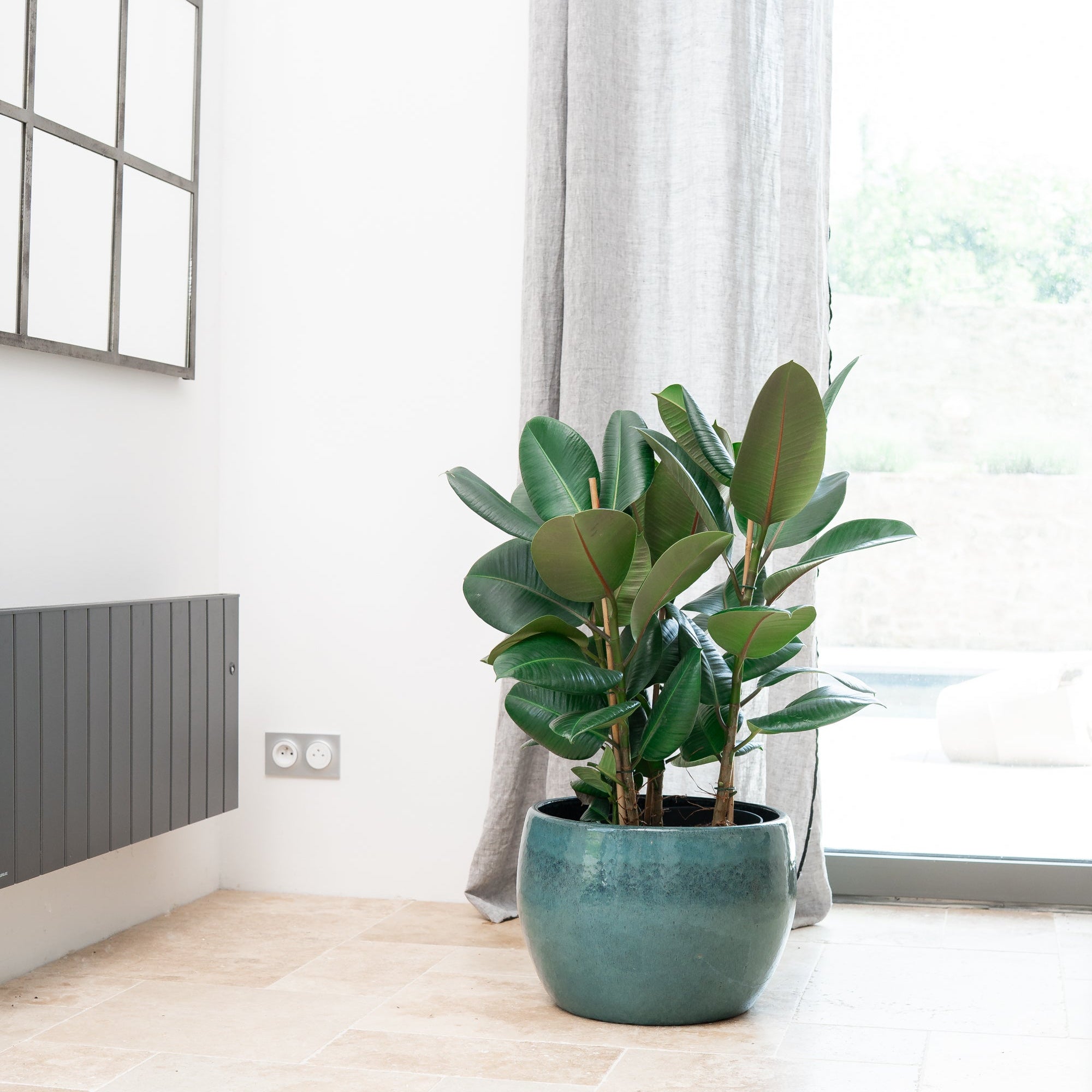 Keramik-Blumentopf ROMULUS - Azurblau