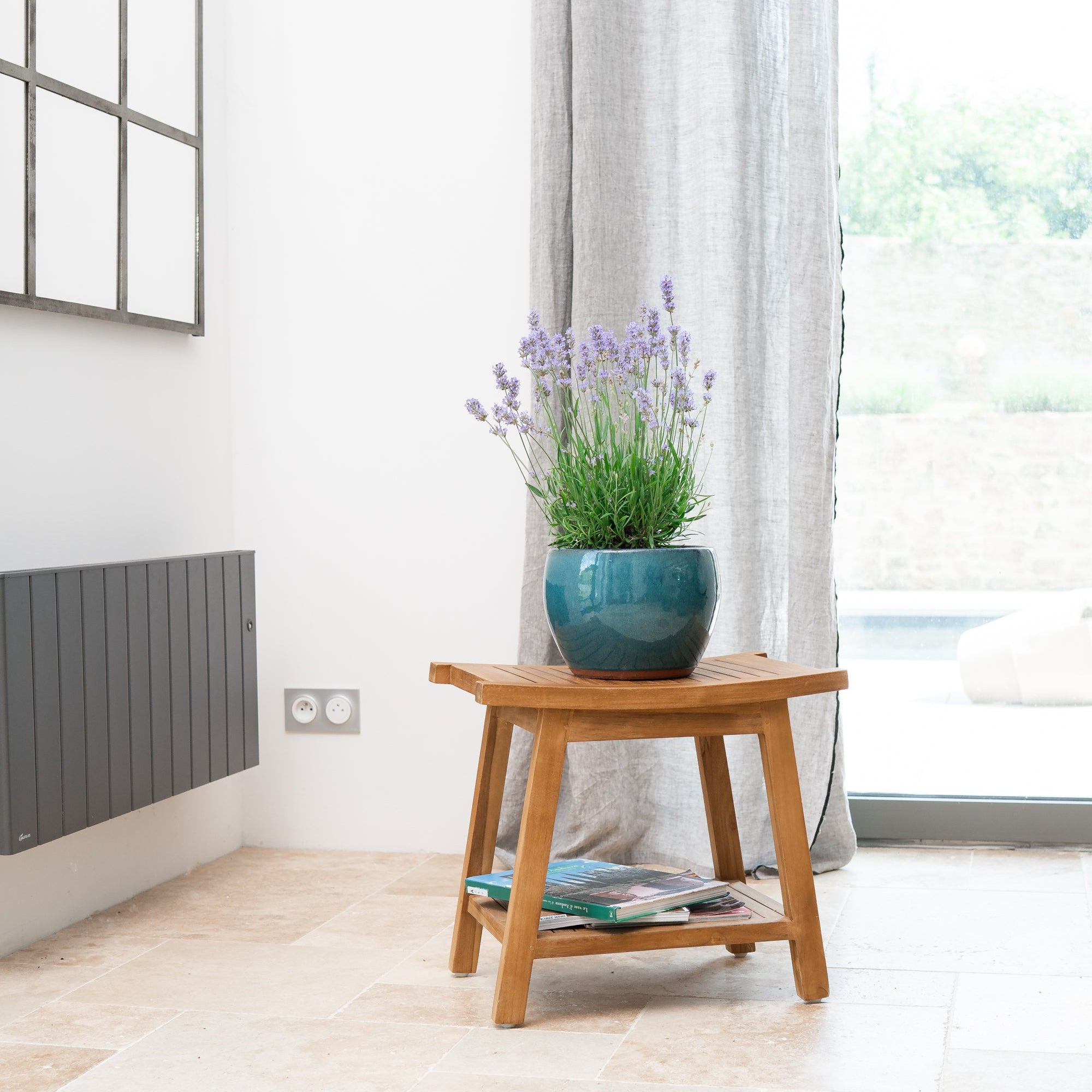 Keramik-Blumentopf ROMULUS - Azurblau