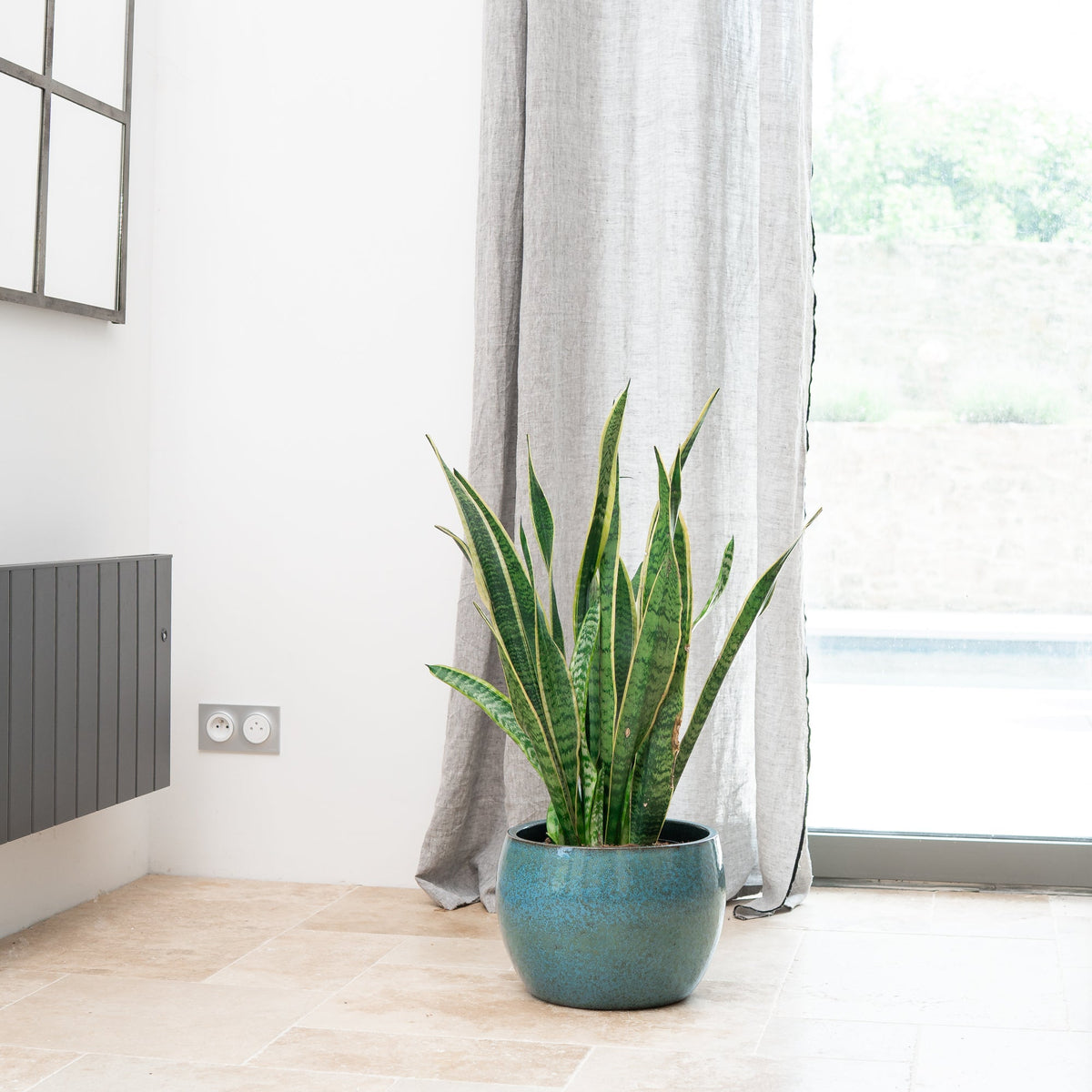 Provencelia ROMULUS Stahlblau – Premium Keramiktopf, zeitloses Design