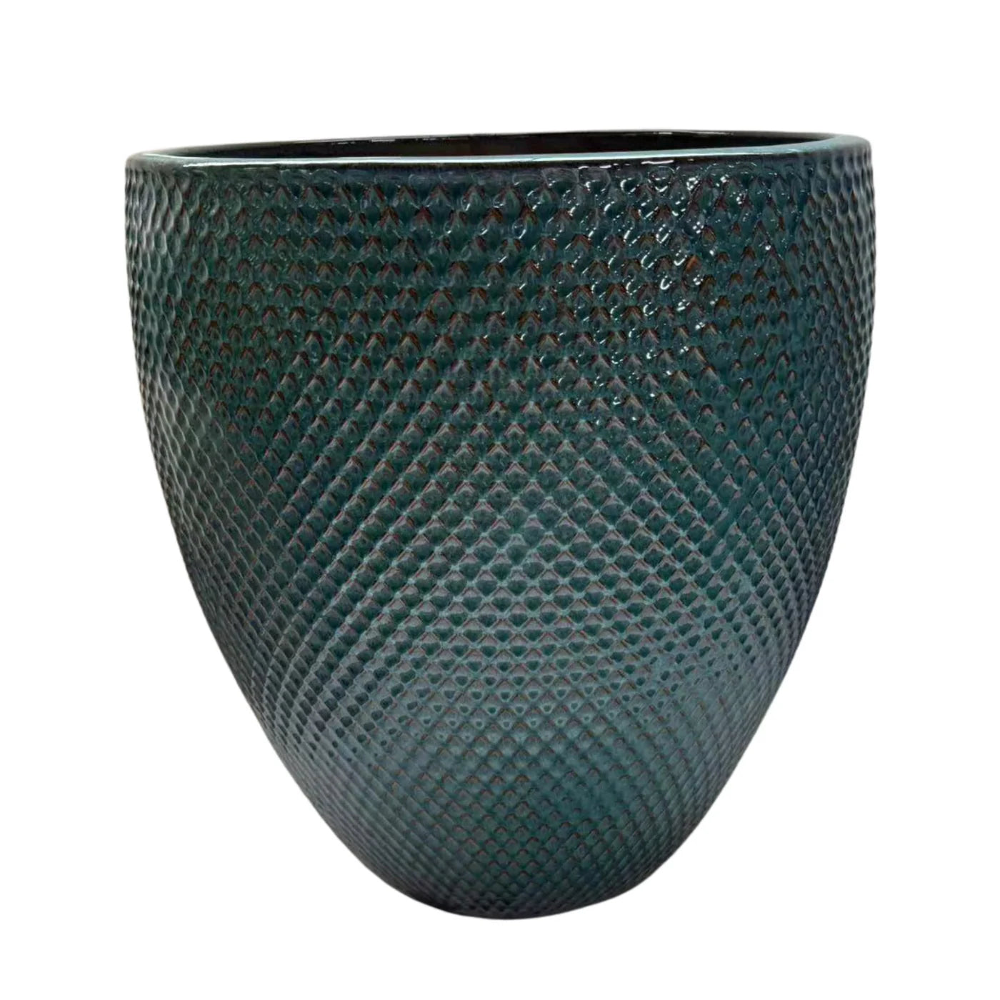 Keramik-Blumentopf SIGNAC - Petrolblau