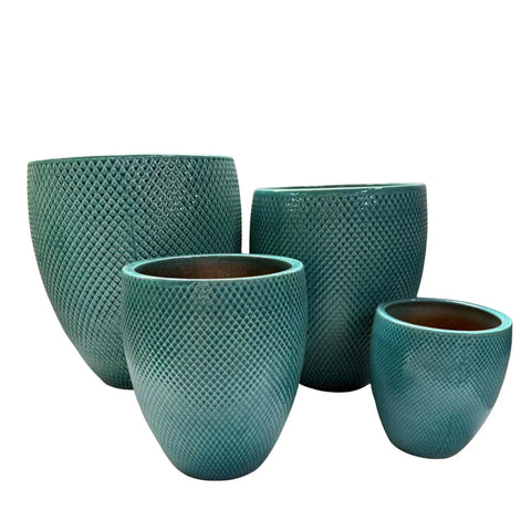 Keramik-Blumentopf SIGNAC - Türkis