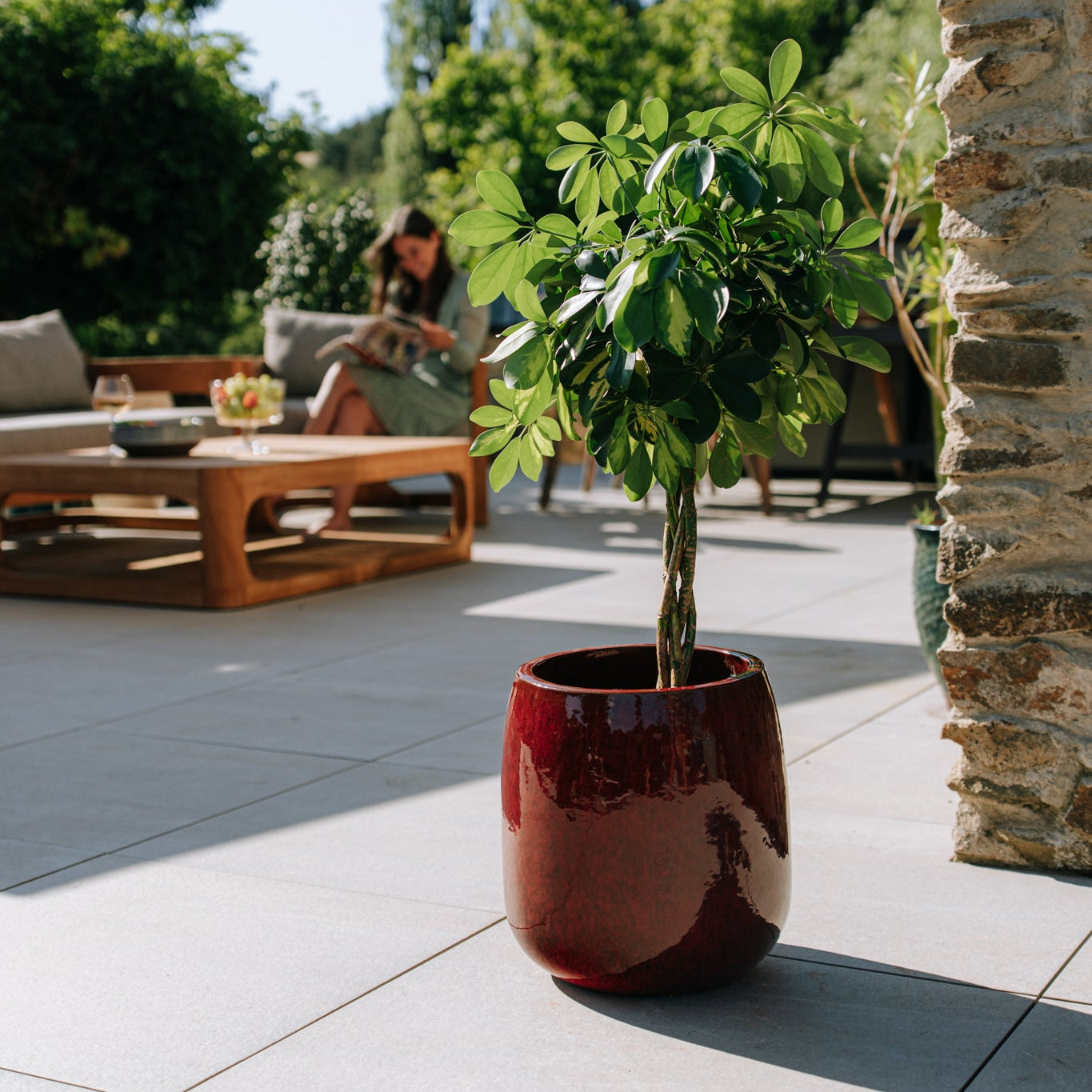 Keramik-Blumentopf SOCRATE - Tropenrot