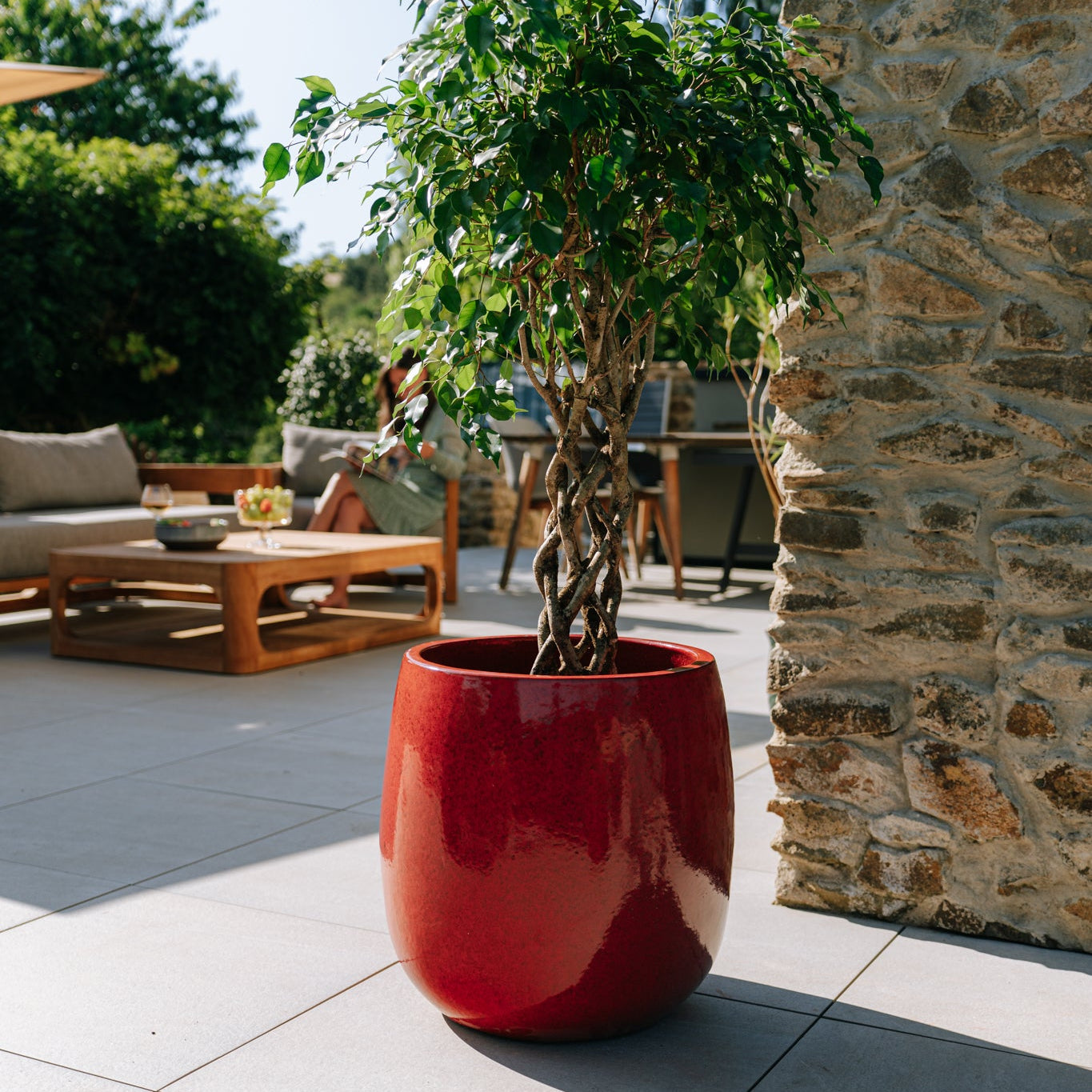 Keramik-Blumentopf SOCRATE - Tropenrot