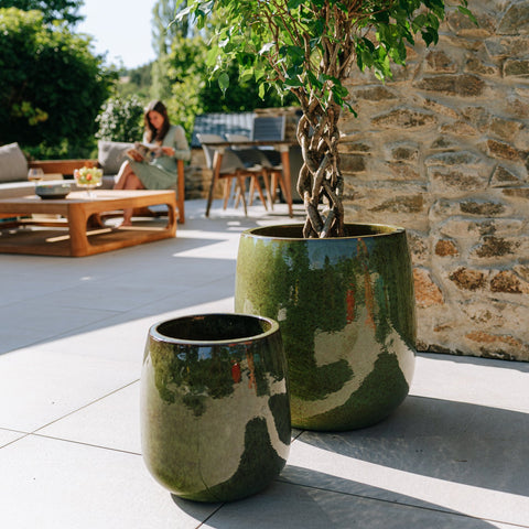 Keramik-Blumentopf SOCRATE - Tropengrün