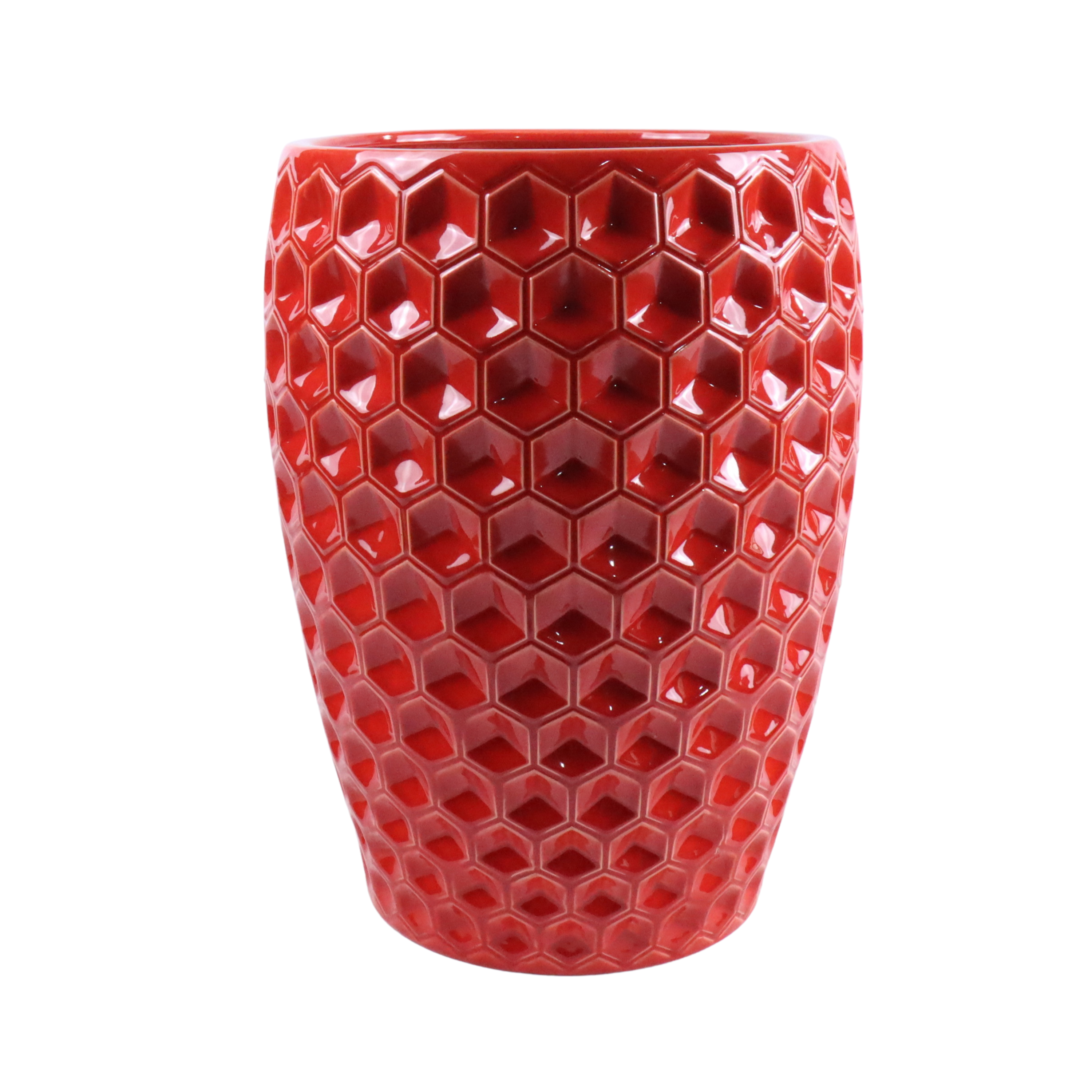 Keramischer Blumentopf VERSAILLE Červený – Provencelia, handgefertigt, frostbeständig