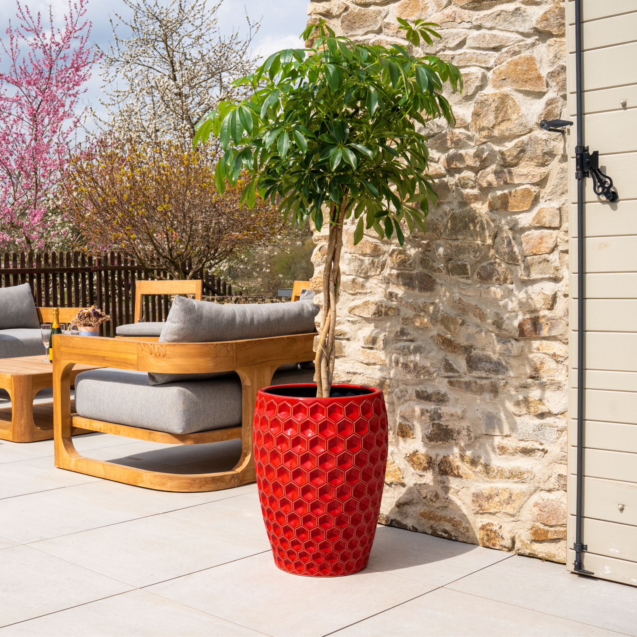 Keramický květináč Versaille - Červený