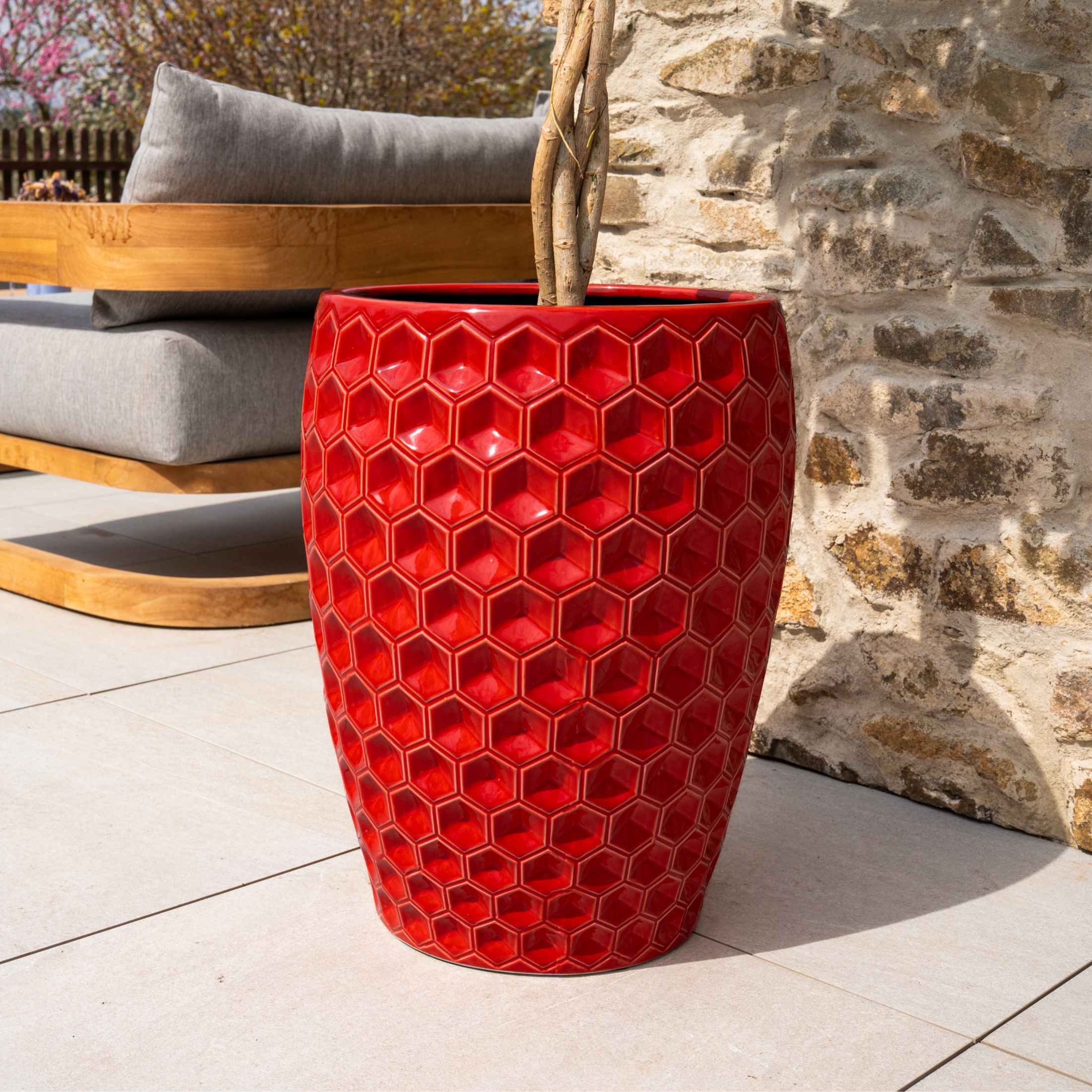 Květináč VERSAILLE Červený – ručně vyráběná keramika, XXL až 68 cm