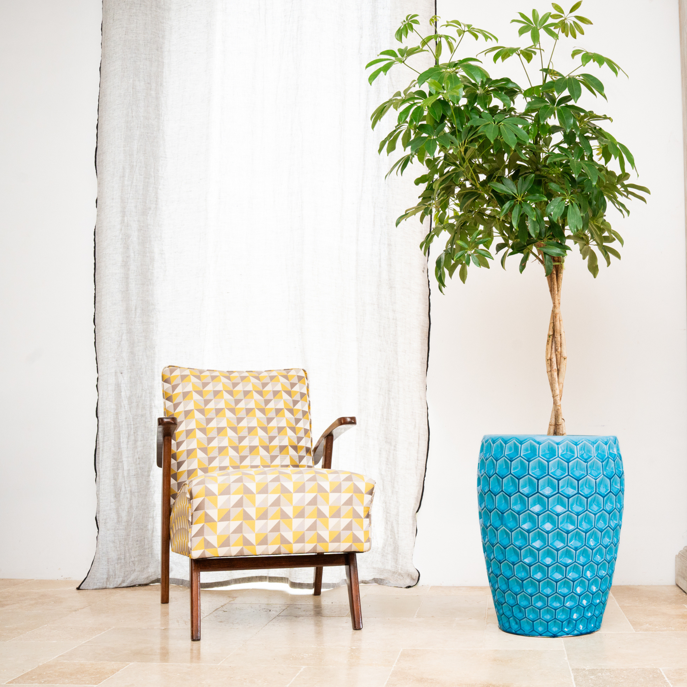 Keramik-Blumentopf VERSAILLE - Hellblau