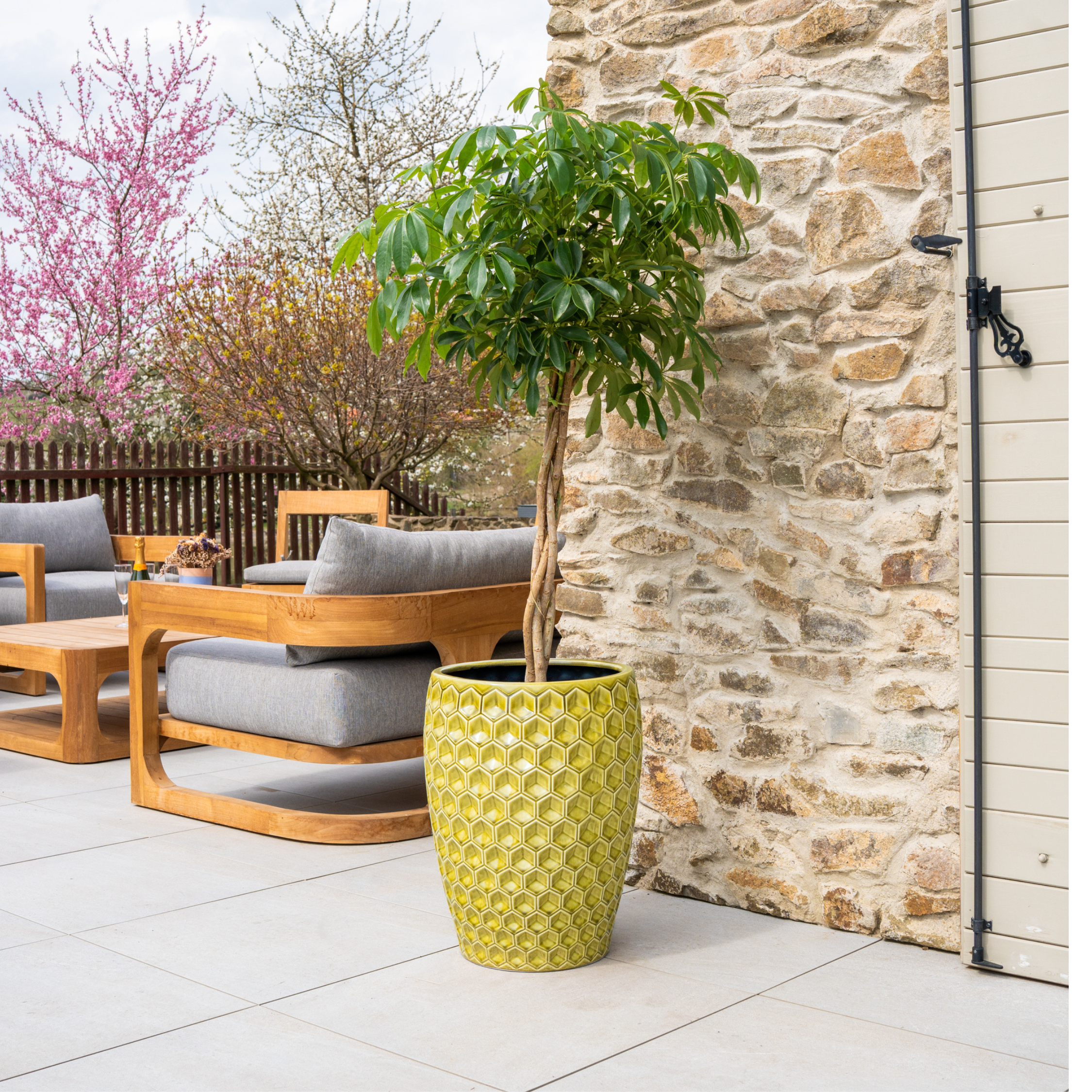 Blumentopf VERSAILLE Žlutý – handgefertigte Keramik, XXL bis 68 cm