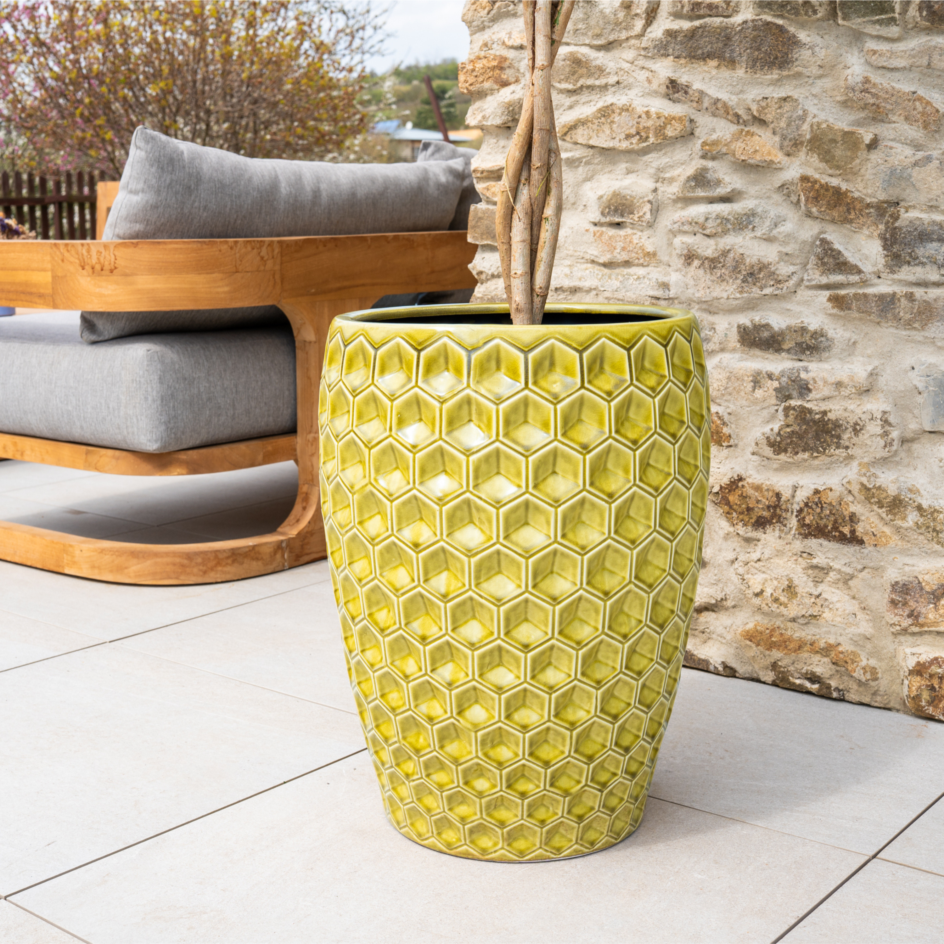 Keramischer Blumentopf Versaille – Gelb