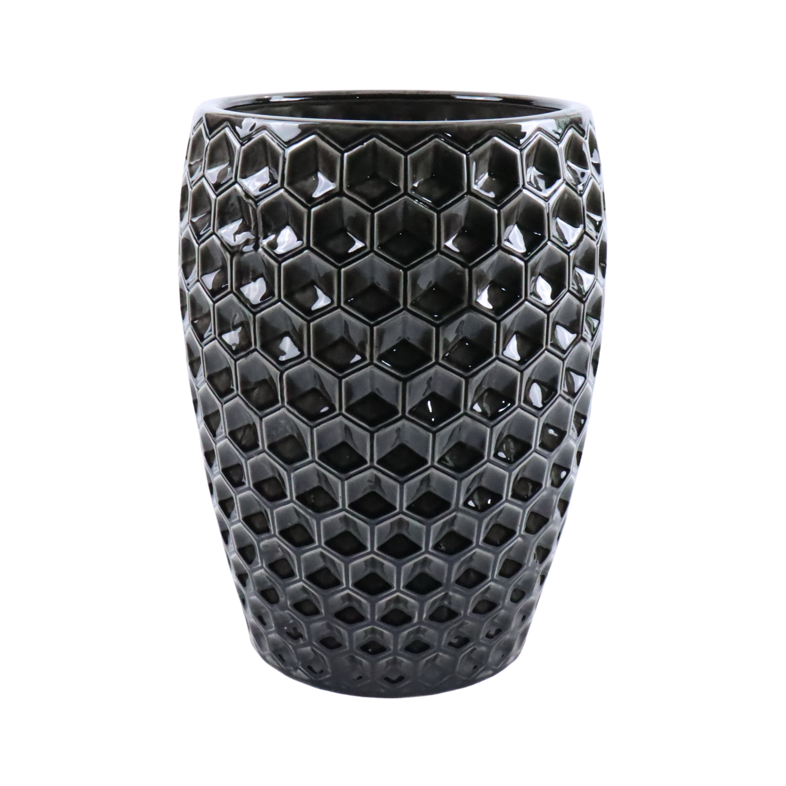 Keramischer Blumentopf VERSAILLE Schwarz – Provencelia, handgefertigt, frostbeständig