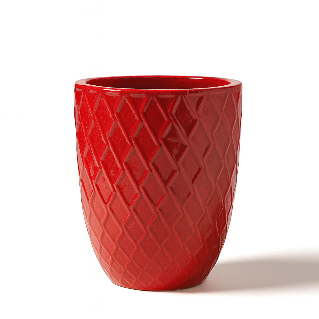 Großer Keramik-Pflanzkübel ZEUS - Imperialrot