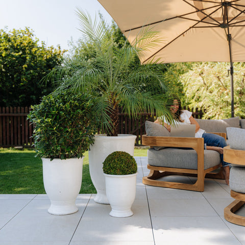 Keramik-Blumentopf ARTHUR - Weiß