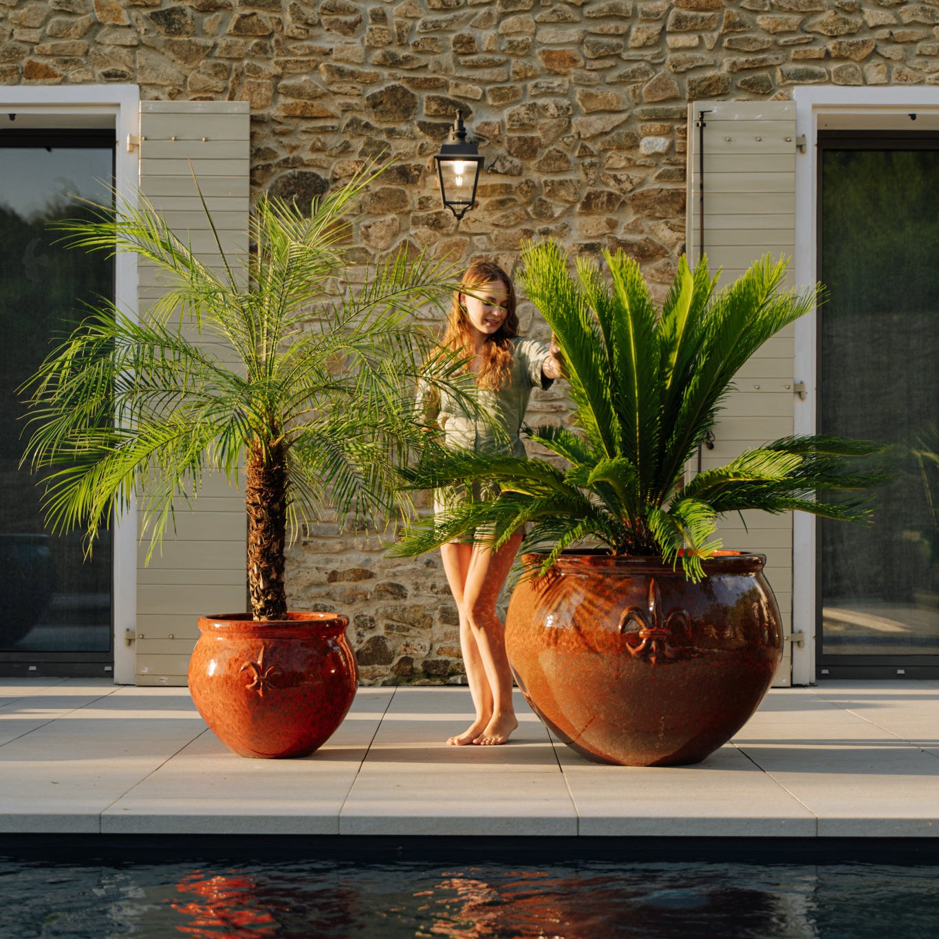 Keramický květináč Clovis - Podzimní oranžová - Provencelia.cz