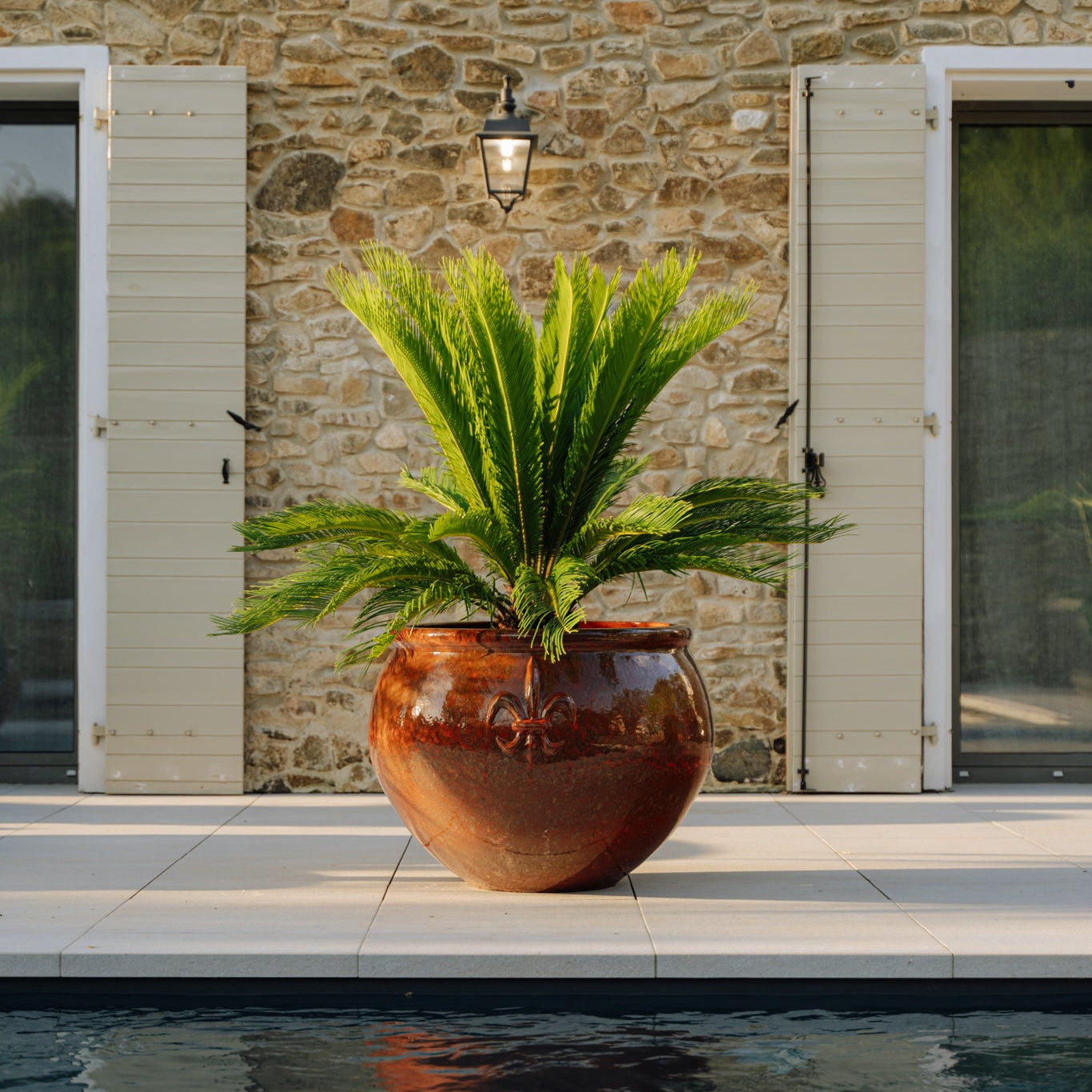 Keramický květináč Clovis - Podzimní oranžová - Provencelia.cz