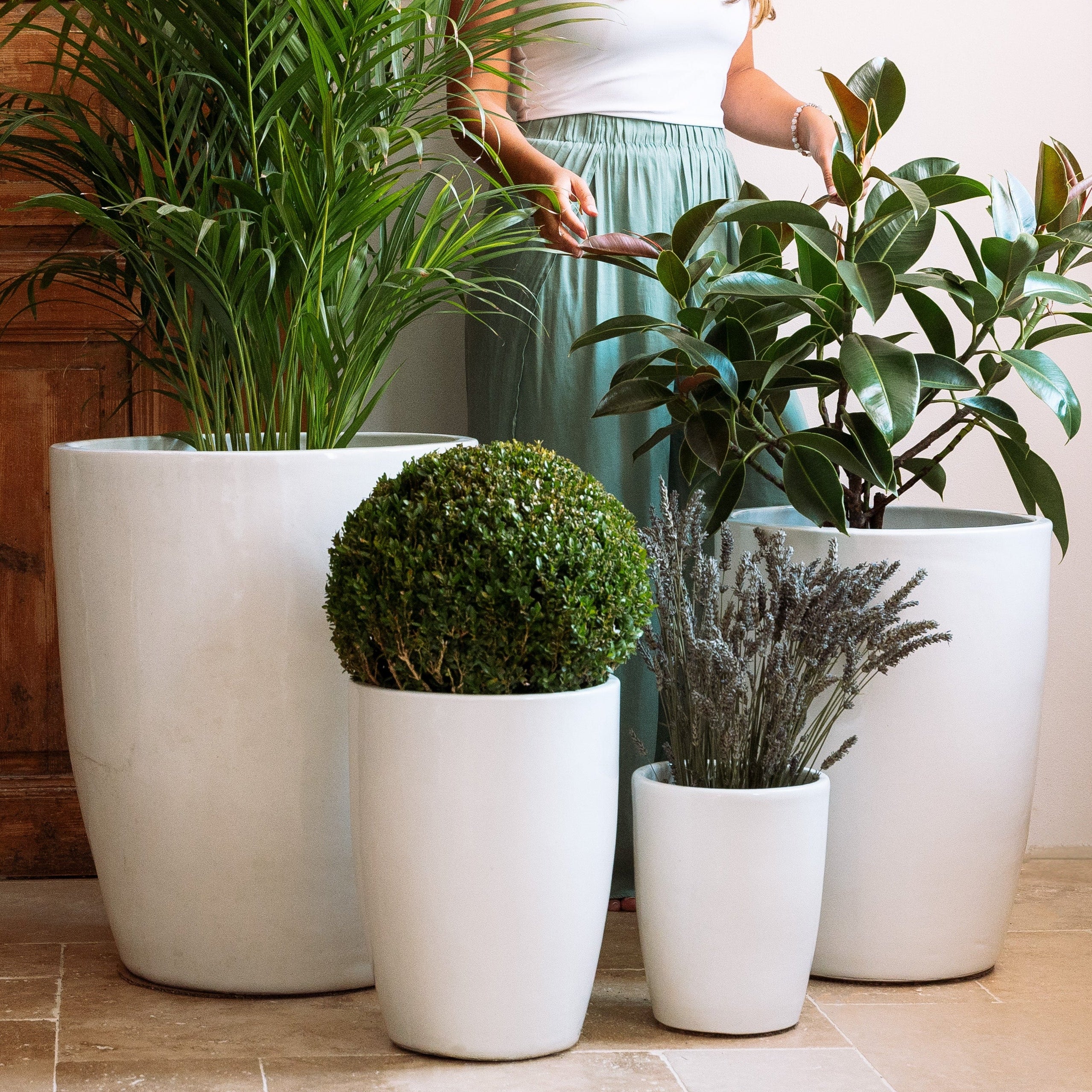 XXL Keramik-Blumentopf PLATON - Weiß