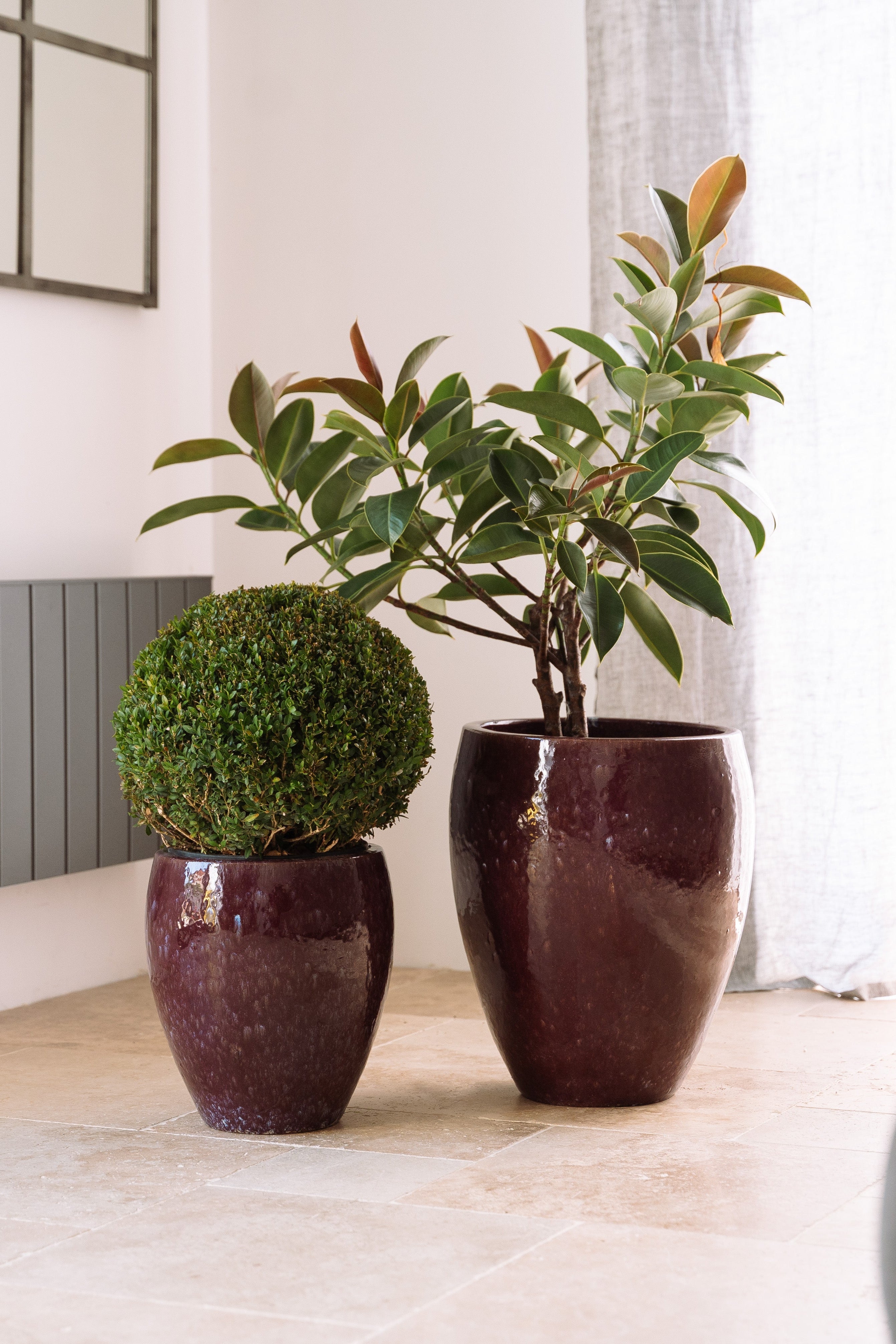 Keramik-Blumentopf Poseidon – Herbstliches Violett