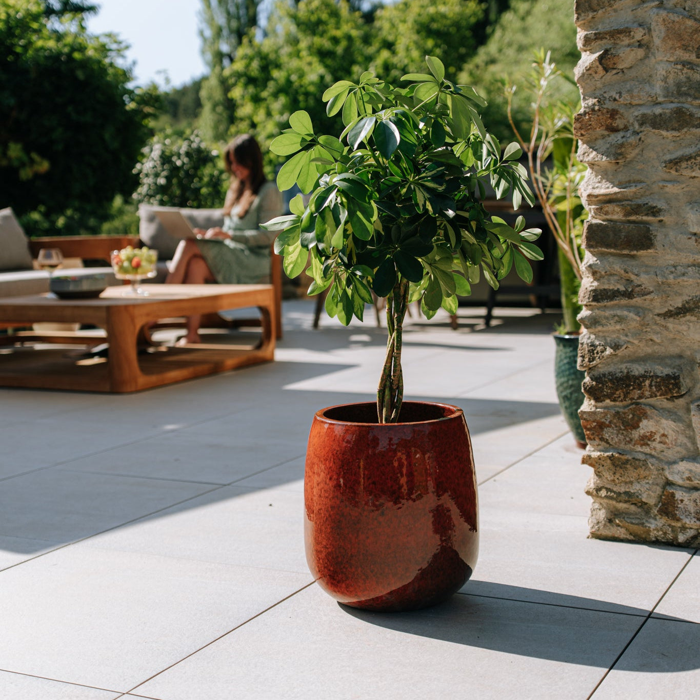 Keramický květináč SOCRATE - Tropická oranžová