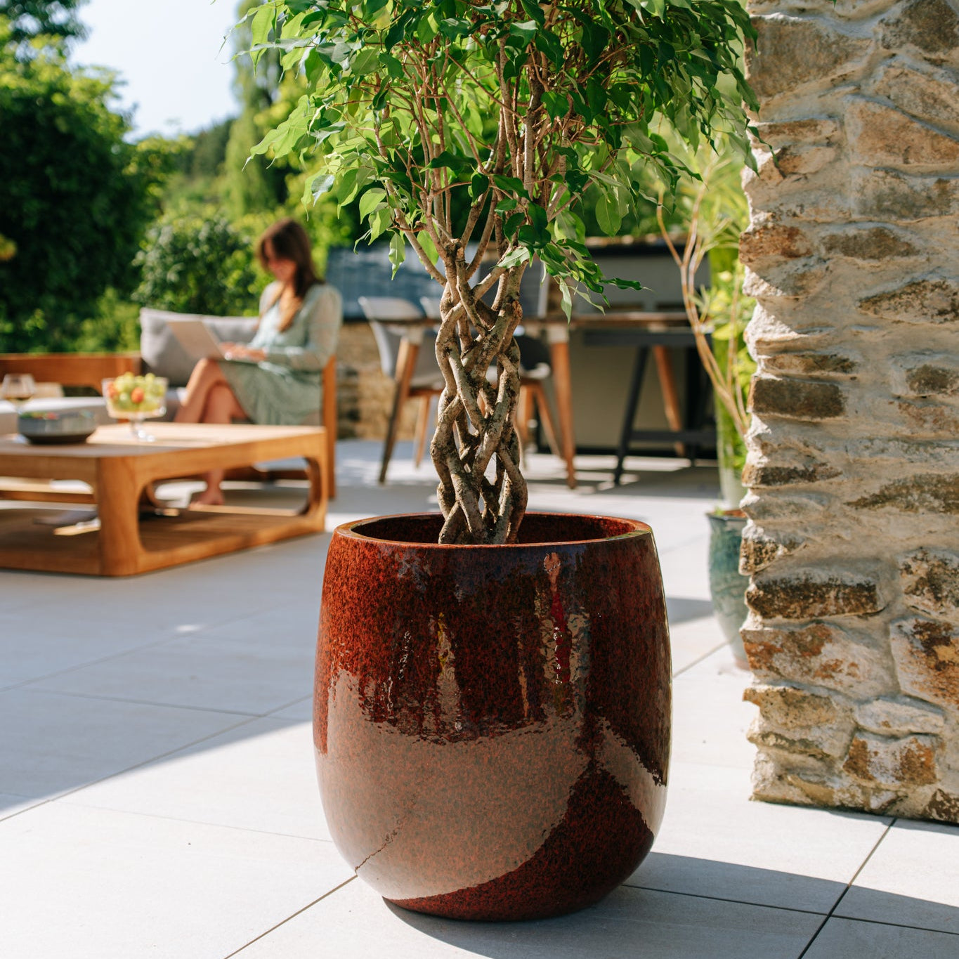 Keramický květináč SOCRATE - Tropická oranžová