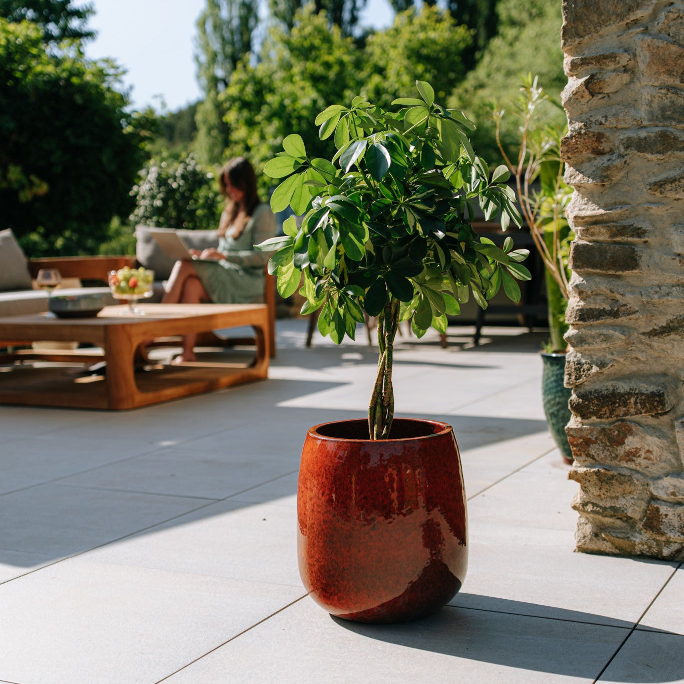 Keramický květináč SOCRATE - Tropická oranžová