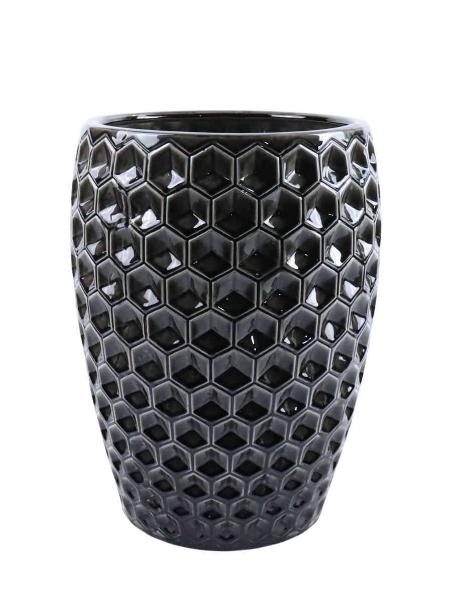 Keramischer Blumentopf Versaille – Schwarz